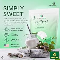 Vista 2 de Morning Pep Tamaño de Muestra Edulcorante Puro de Xilitol de Abedul (Aprobado para Dieta Keto) sin Regusto 4 OZ (no de maíz) Sin GMO - Kosher - Sin