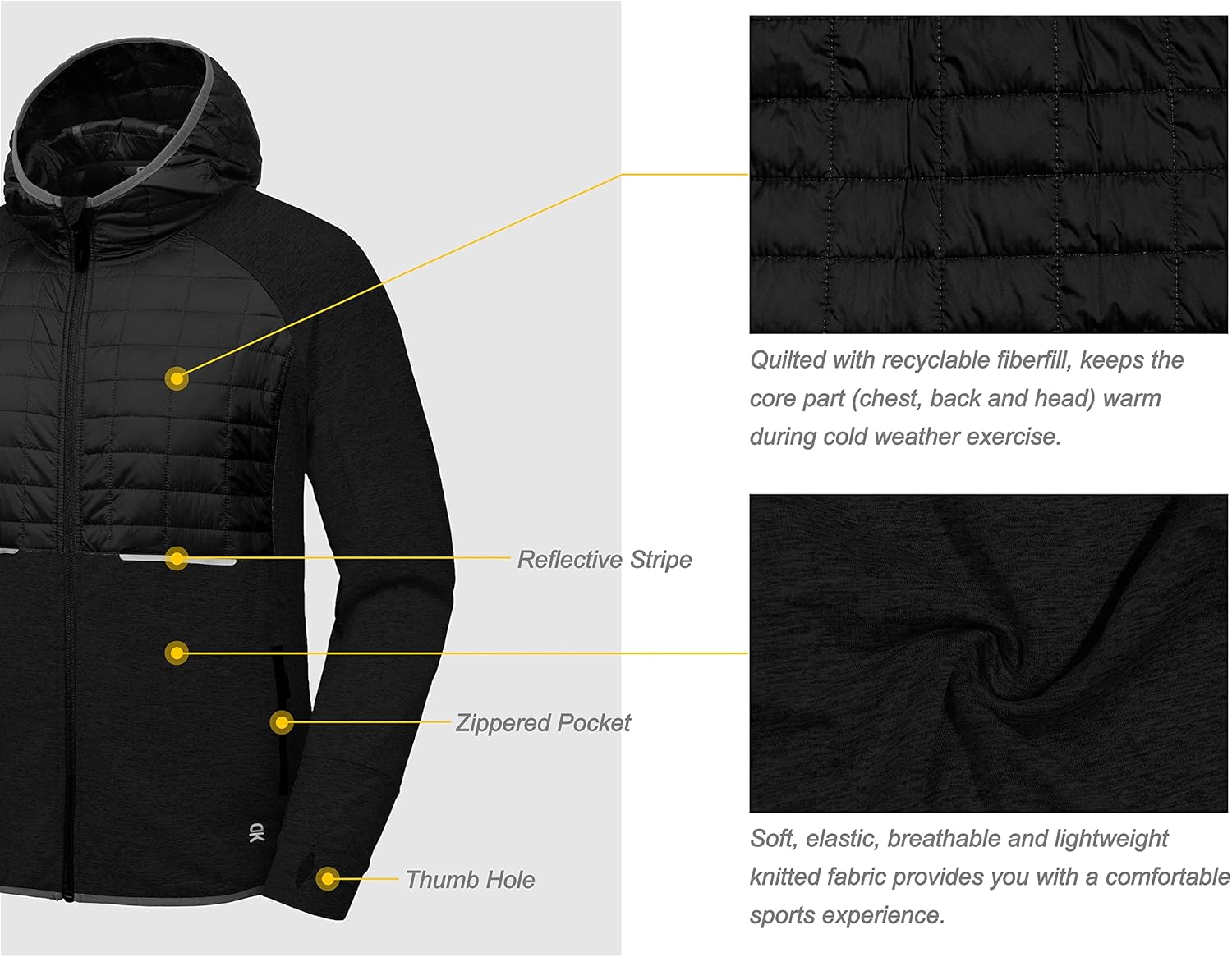 Little Donkey Andy Men's Lightweight Running Jackets Full Zip Hooded Sports Jacket for Winter Hiking Golf Casual - Image 3