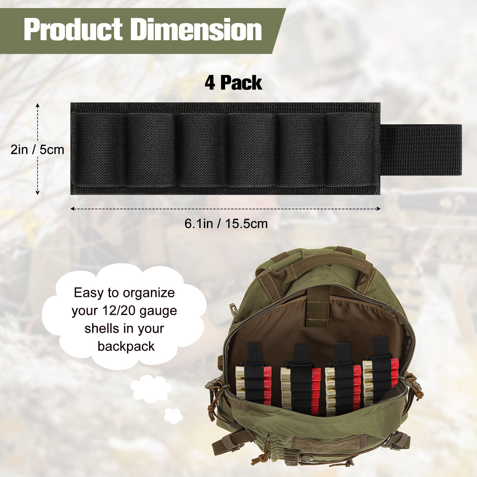 Snapklik.com : MoKo Shotgun Shell Holder, 4 Packs 6 Rounds 12/20 Gauge ...