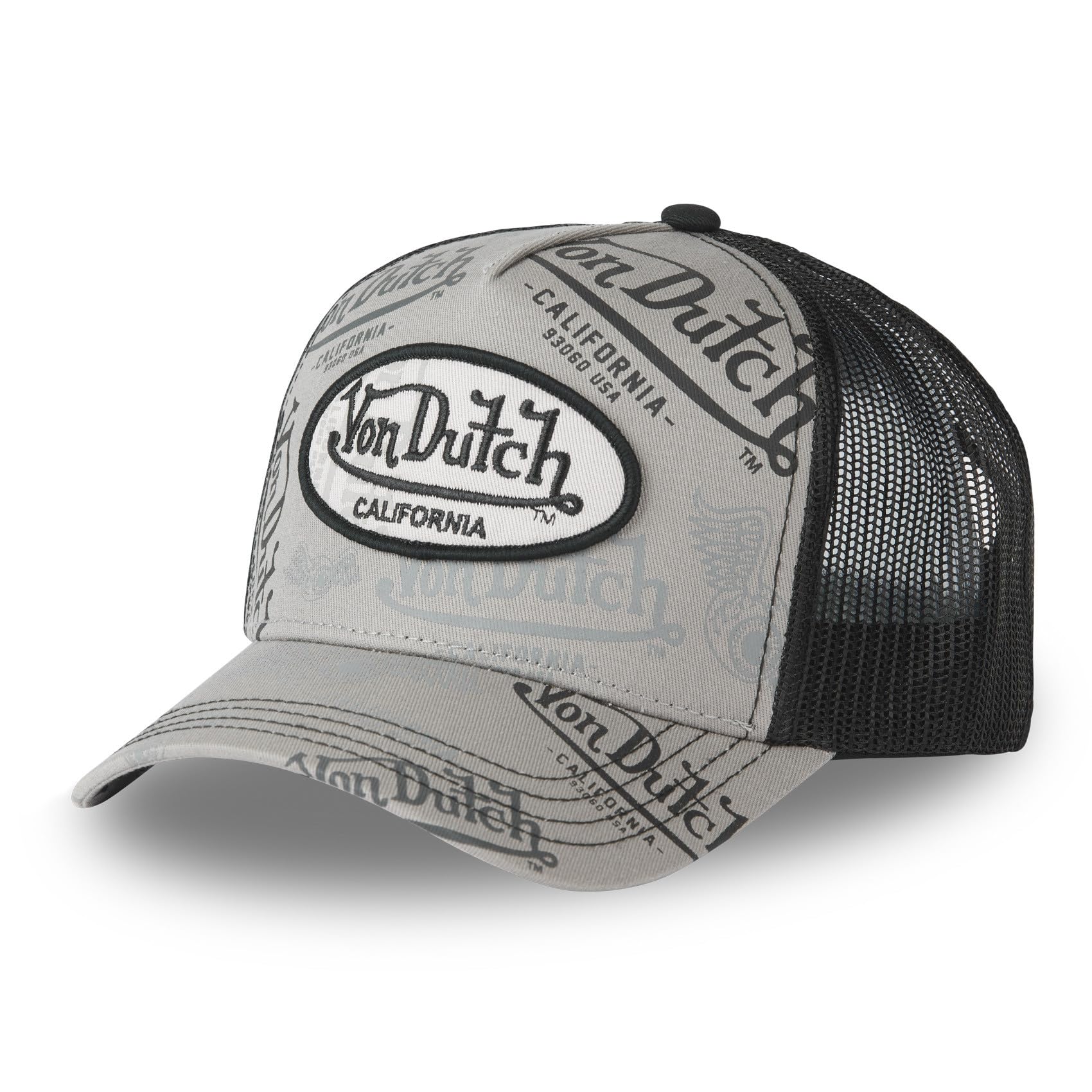 Von Dutch Men's Grey & Wo's Cap, Cafe Trucker Cap, Adjustable, One Size