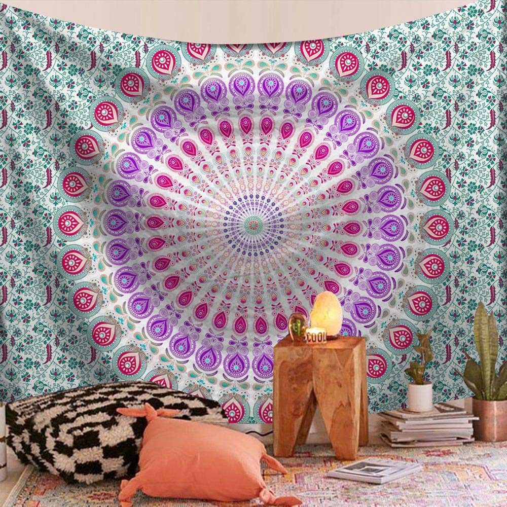 Mandala Tapestry Mandala Beach Towel Pareo Towel Large Indian Hippie Boho Bohemian Wall Hanging Tapestry Beach Throw Wall Blanket 150 x 200 cm