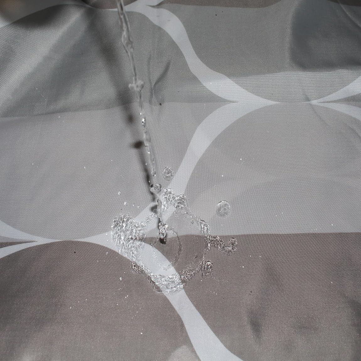 Shower Curtain for Bathroom 200 x 200 cm Anti-Mould Mildew Resistant Waterproof Polyester Fabric Geometric Shower Curtain Liner Long Bath Curtain with Hooks, Washable and Weighted Hem — view 4