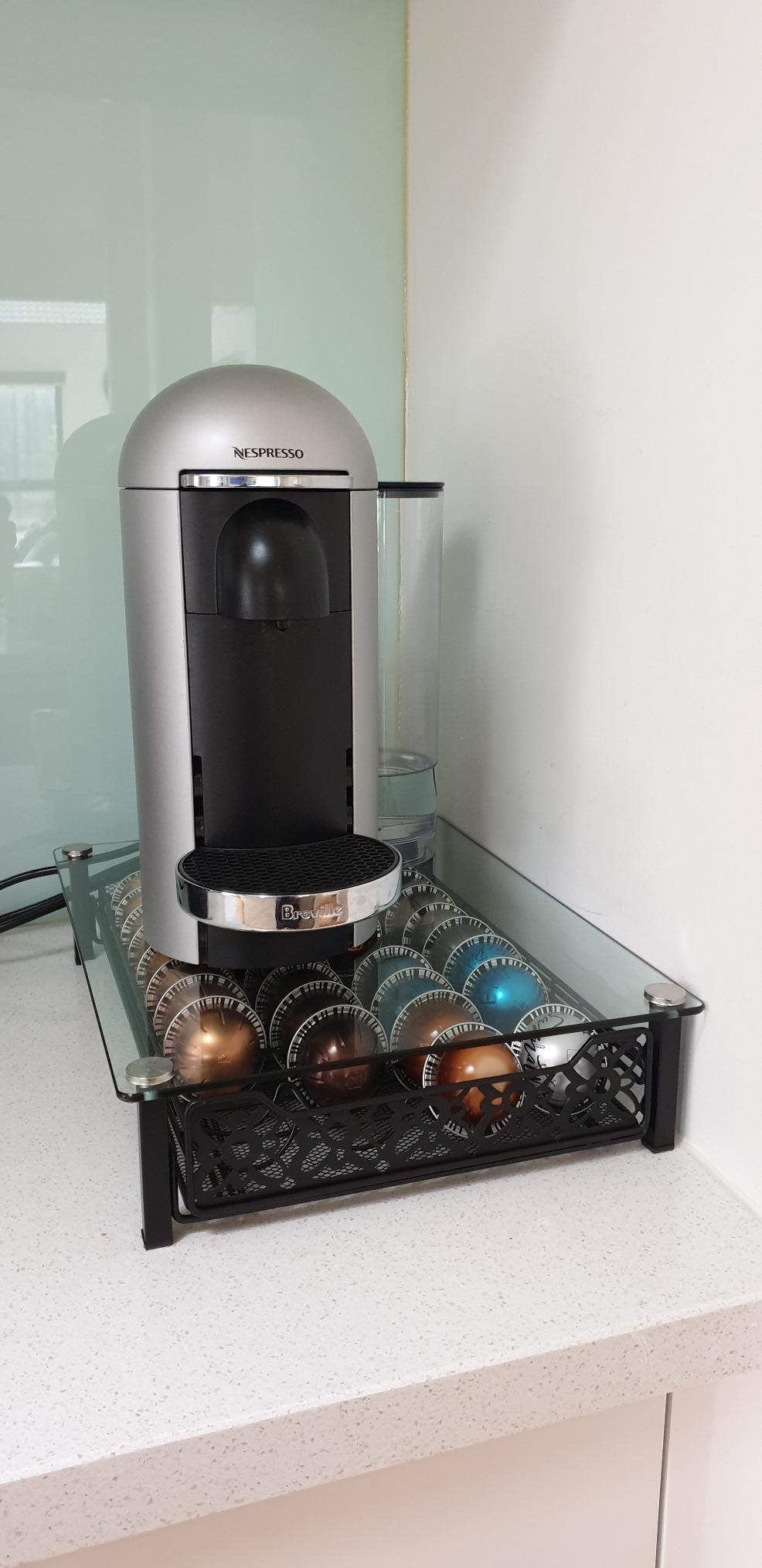 EVERIE Crystal Tempered Glass Organizer Drawer Holder Compatible with