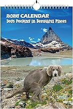 Dogs Pooping in Beautiful Places Calendar 2026, Funny Dogs Pooping Calendar Silly Gifts, Rude Christmas Birthday Secret Santa Ideas Wall Monthly Planner Presents for Men Women - A4