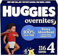 Vista 11 de Pañales Huggies Size 7 Overnites: Pañales de noche, talla 7 (41+ libras), 60 unidades, el empaque puede variar
