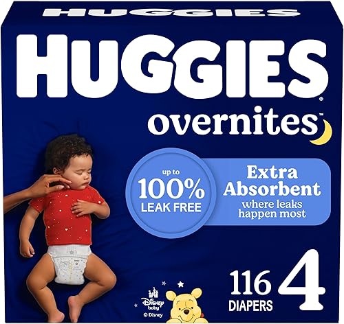 Huggies Overnites - Pañales de bebé nocturno talla 4 116 unidades