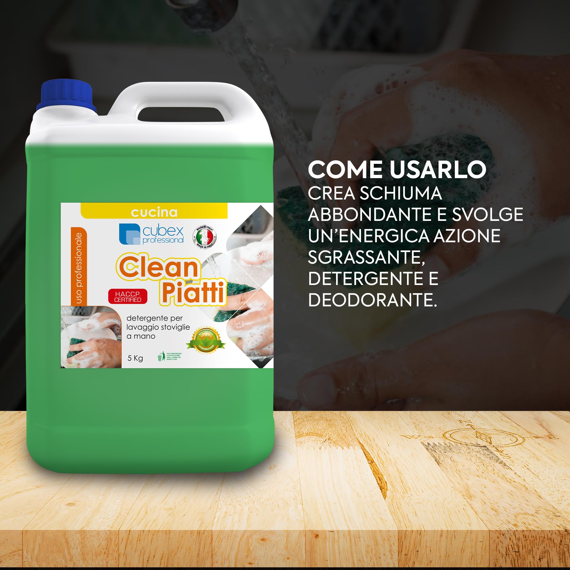 Cubex Professional Nettoyant détergent pour vaisselle à la main Clean Assiettes 4 x 5 kg