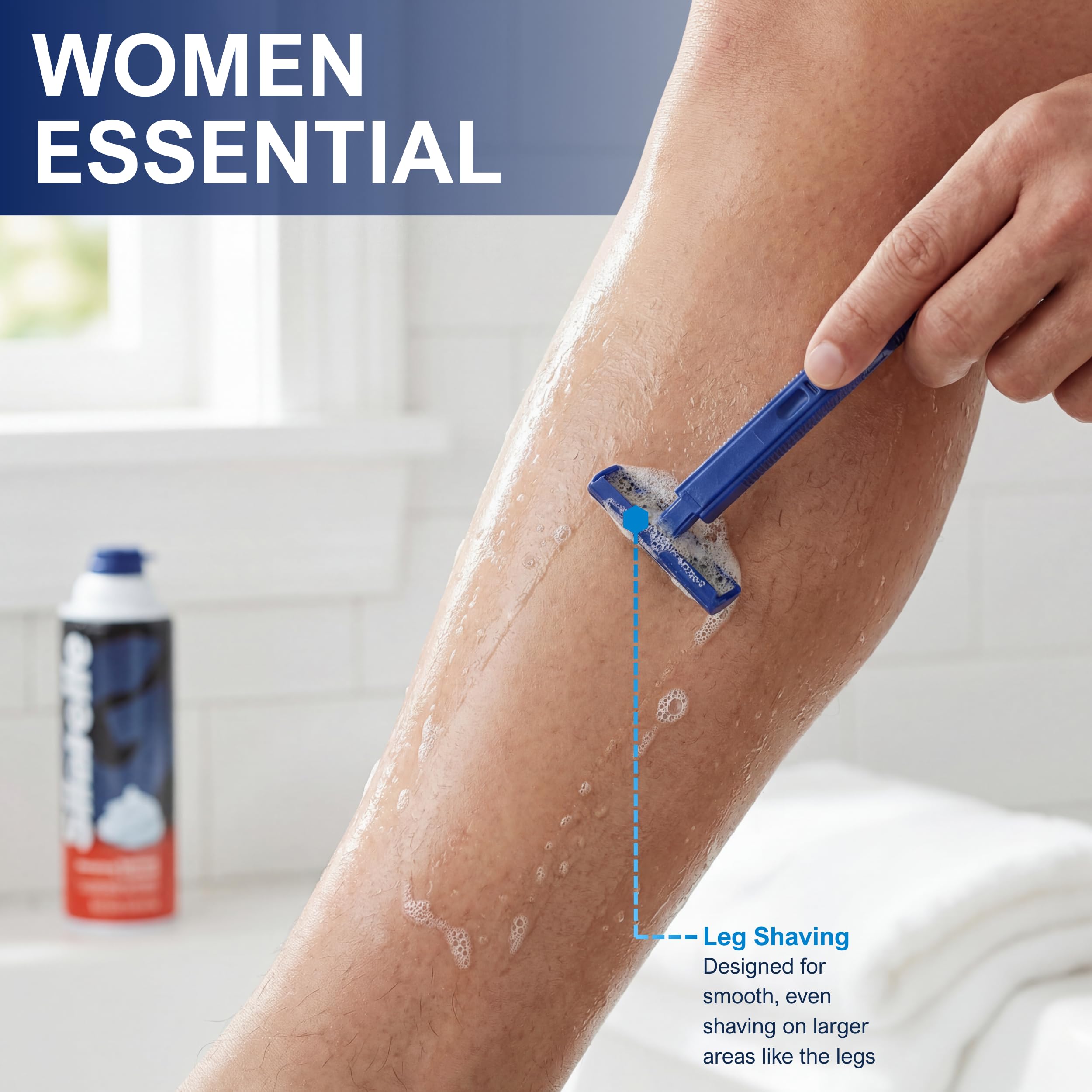 MED PRIDE Las maquinillas de afeitar desechables | 50-paquete | doble las láminas y de fácil agarre para max control y suavidad | unisex, suave y cómodo cuidado de afeitar para hombres y mujeres