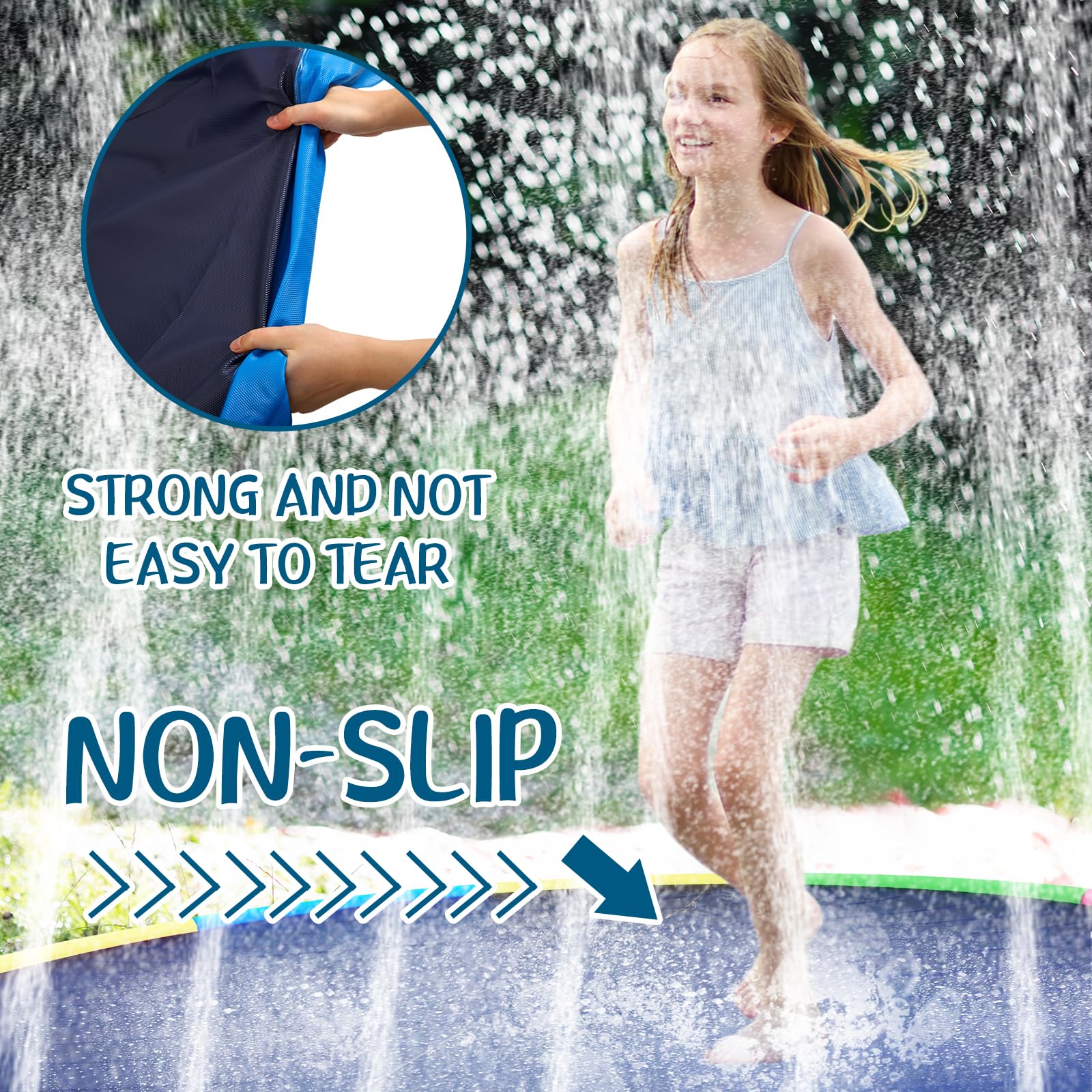 Lewtemi Almohadilla Antideslizante Gigante de 8 pies de 96 Pulgadas para Adultos, niños y Perros, tapete de Juego de Agua al Aire Libre para Piscina de Verano al Aire Libre para Patio Trasero
