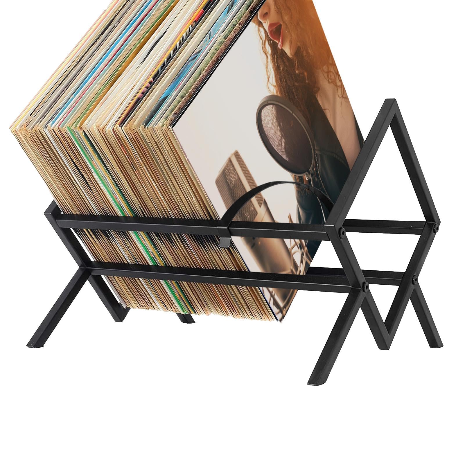 Supporto Per Vinili A 6 Ripiani Con Scrivania – Espositore In Legno Per Dischi E Giradischi