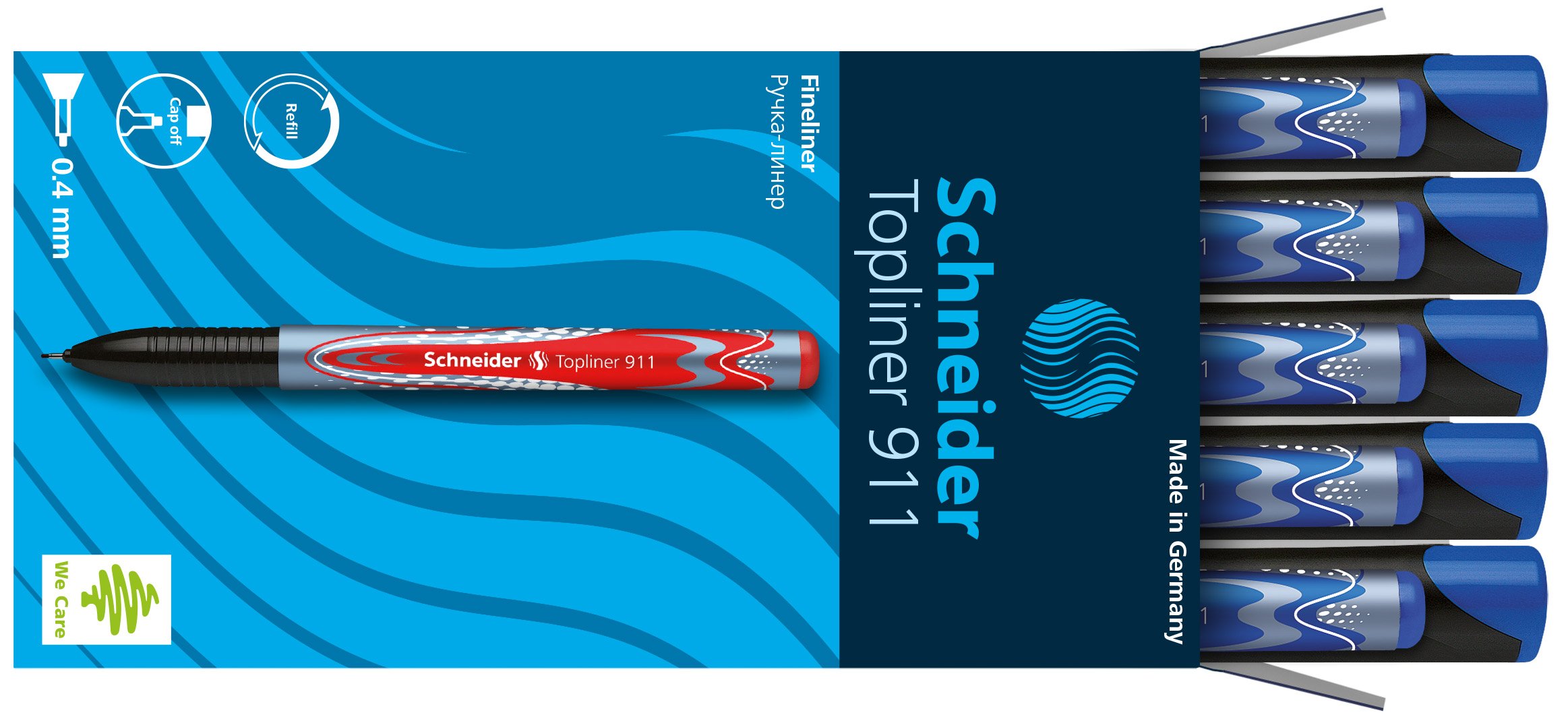 Schneider Fineliner Topliner 911 przybory piśmiennicze (0,4) niebieskie