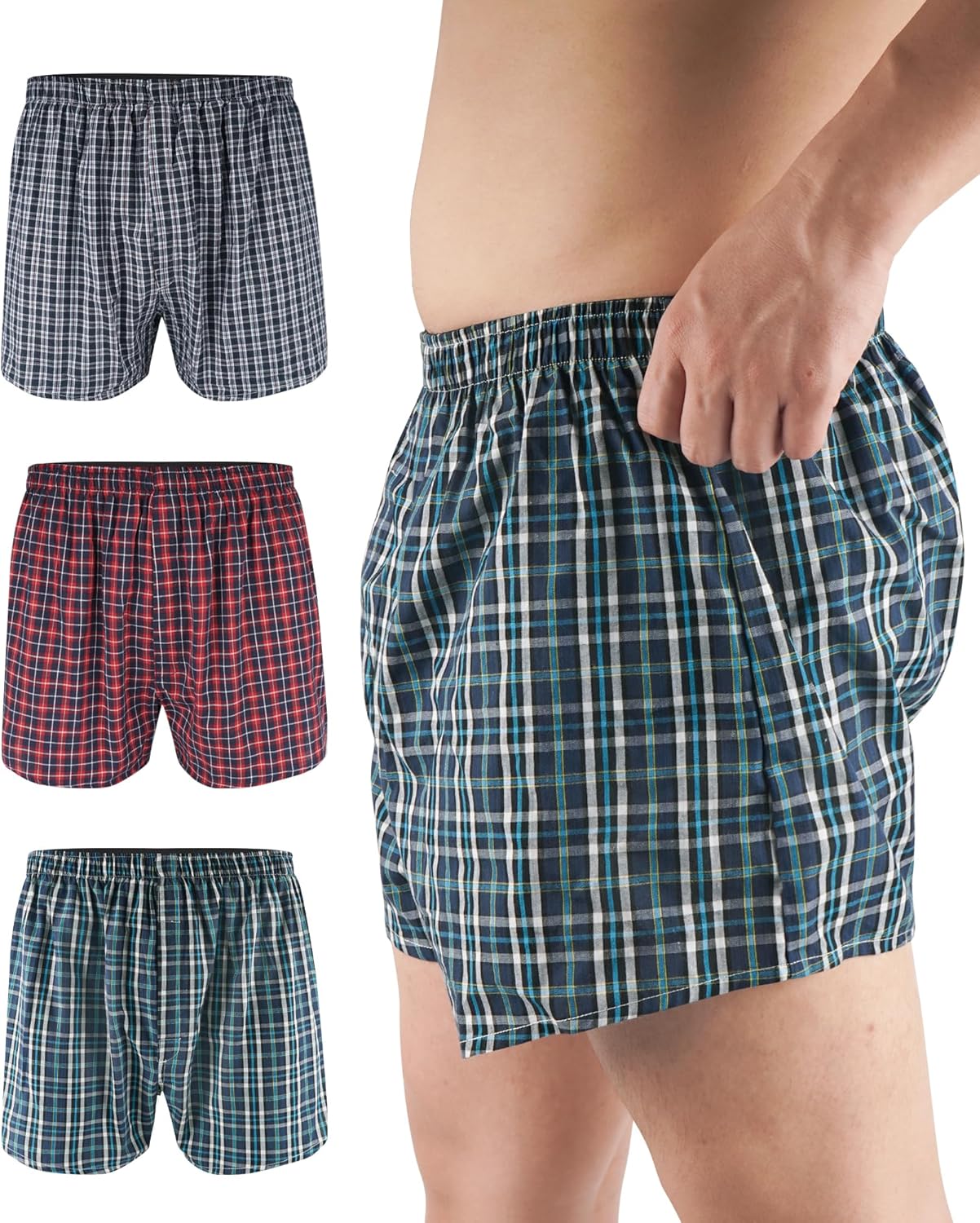 Inkontinenz Pants Männer Baumwolle,Waschbar Boxershorts Herren für Inkontinenz Underwear mit Saugfähigkeit Pants,Wiederverwendbar Unterhosen 3er Pack(Mehrfarbig01, M) - Amazon product rated Grade B