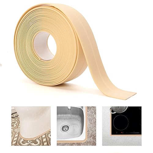 Miniatura 5 de Cinta selladora de PVC autoadhesiva para baño y cocina, cinta de sellado de calafateo para tinas y paredes, cinta de calafatear, cinta selladora,