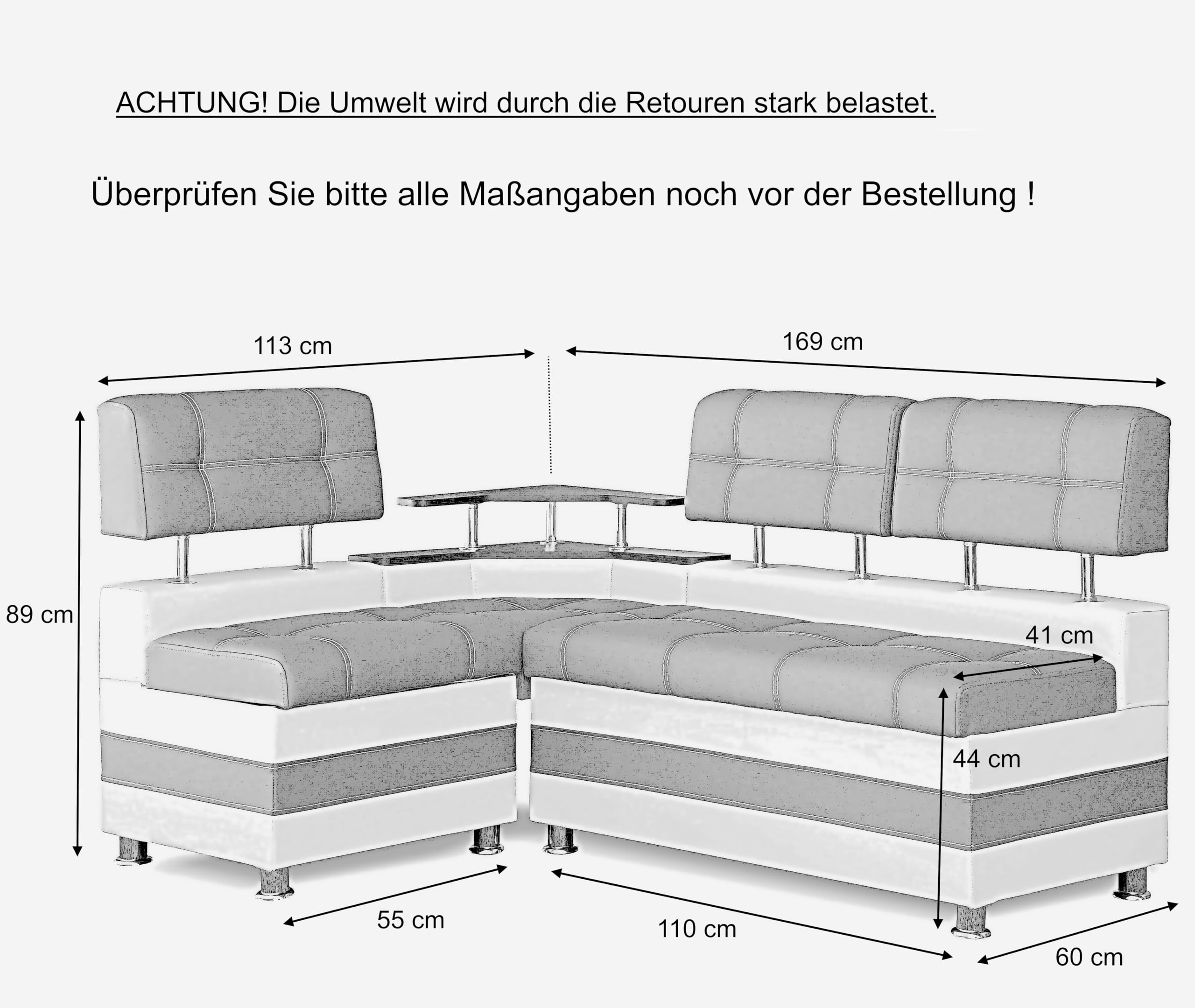Rodnik Eckbank Latte Essecke Sitzbank mit Ablage und Stauraum