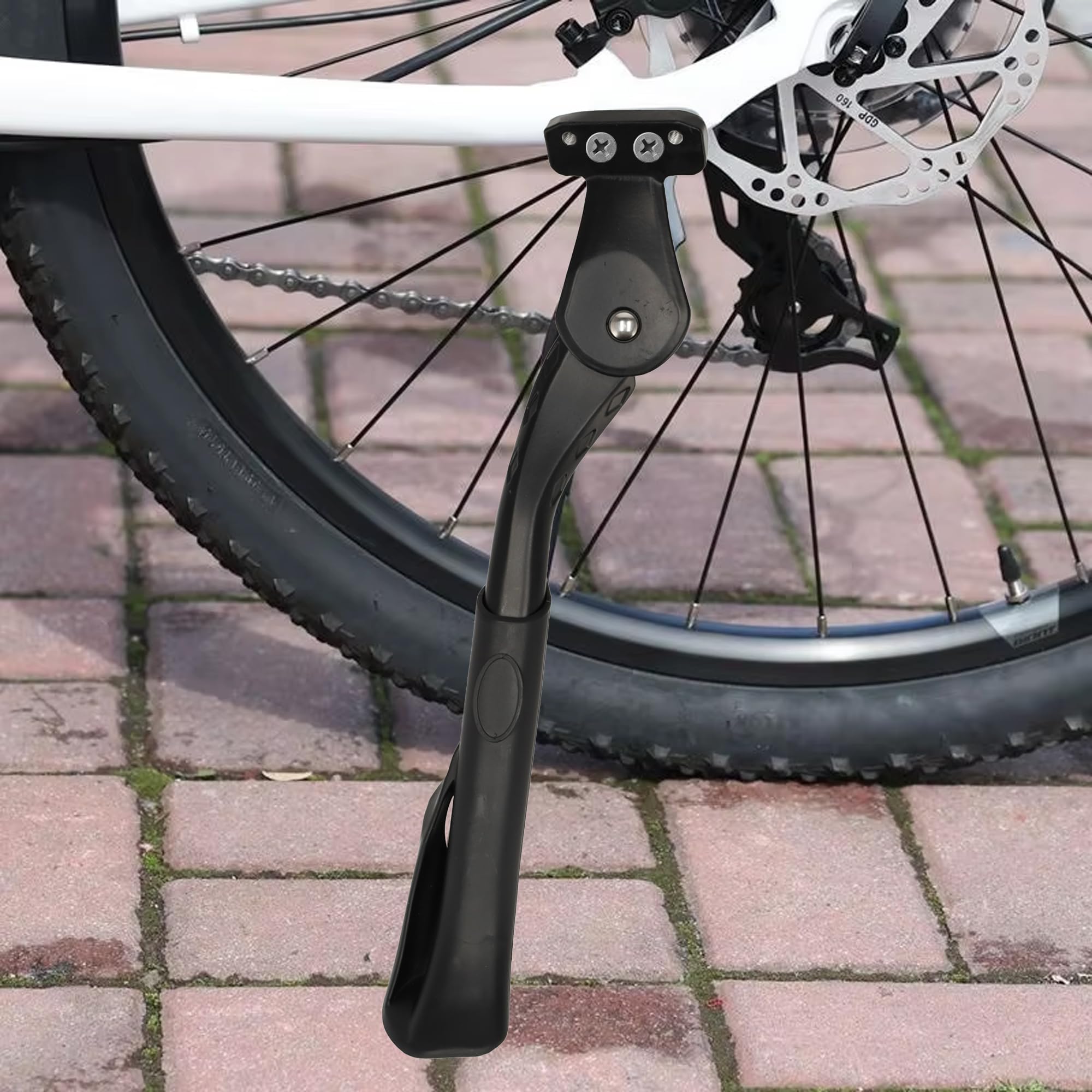 Cavalletto laterale per bici e fat bike, forcella posteriore regolabile, 16-24 pollici, supporto extra large, adatto per biciclette elettriche, mountain bike e fat bike (18-40 mm)