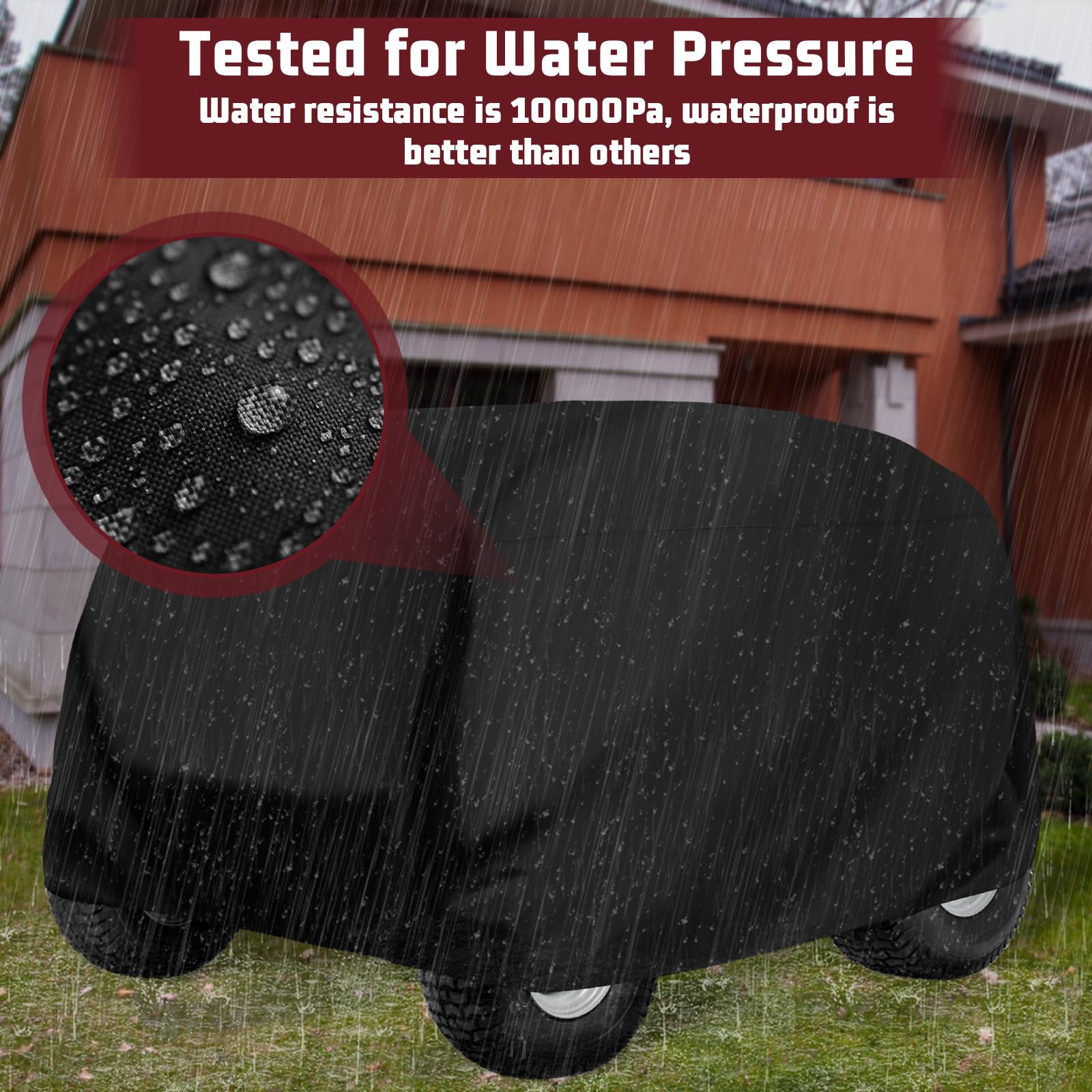 Abdeckung für Rasenmäher, wasserdicht, passend für Decks bis zu 137,2 cm, strapazierfähiges 420D-Polyester-Oxford, langlebig, UV-, staub-, schmutz-, wasserabweisend, Abdeckung für