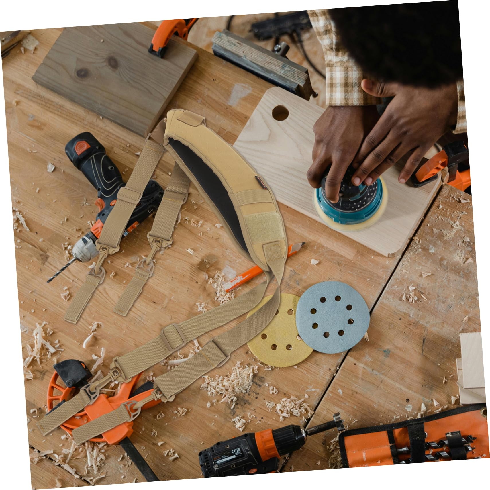 Multifunktionale Hosenträger für Werkzeuggürtel Gepolsterter Arbeitshosenträger für Elektriker und Bauarbeiter Verstellbar Robustes Nylon Ergonomisches Design