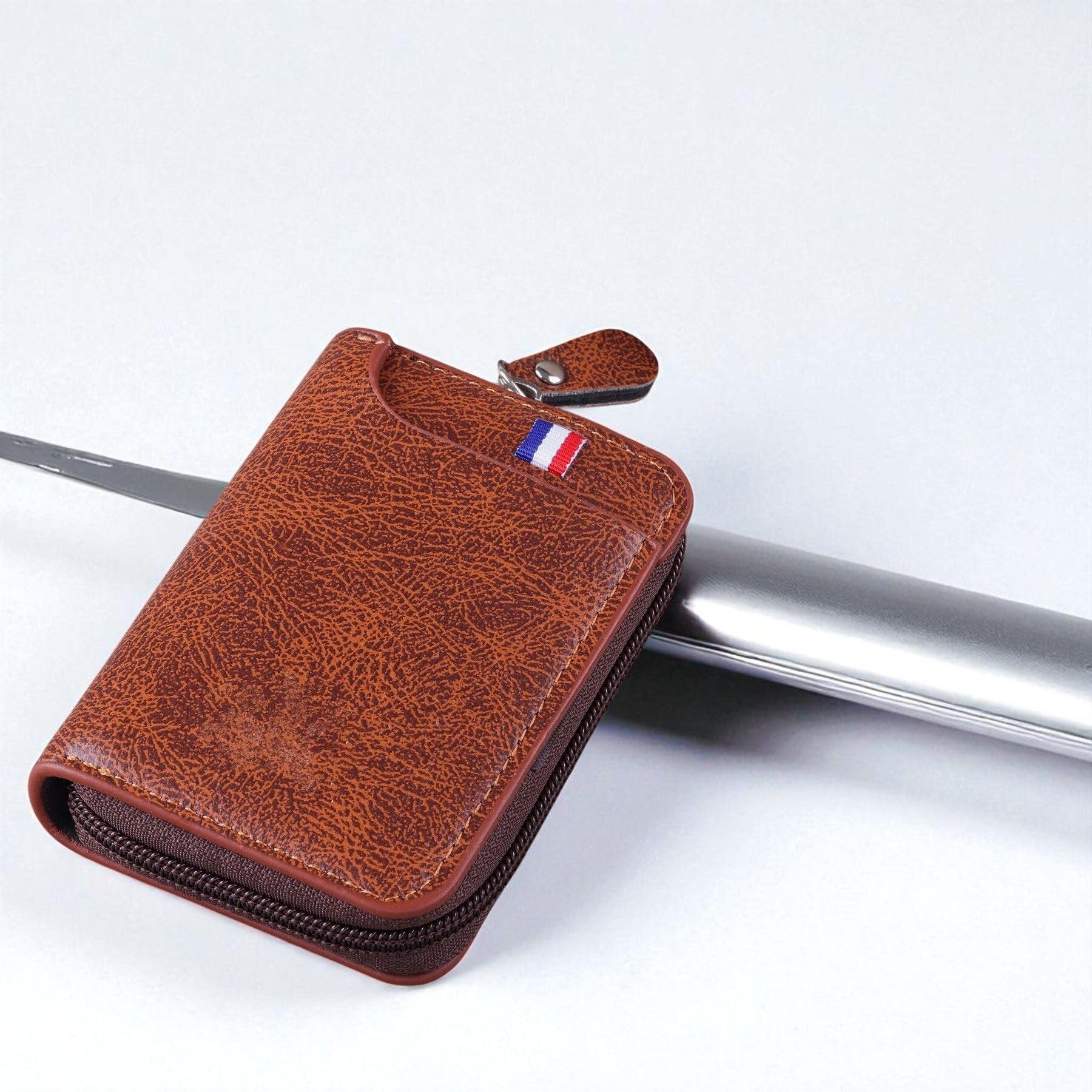 Slim Skinny Fit Card Wallet for Men and Women (SZNCrosss BrownWG133330410)-image-30