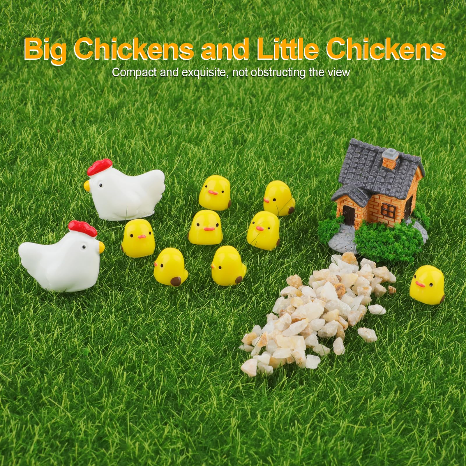 Mini Chickens Car Dashboard Decors 20 Pieces Cute Rearview Mirror Ornaments Funny Interior Car Accessories for Automotive Window — view 7