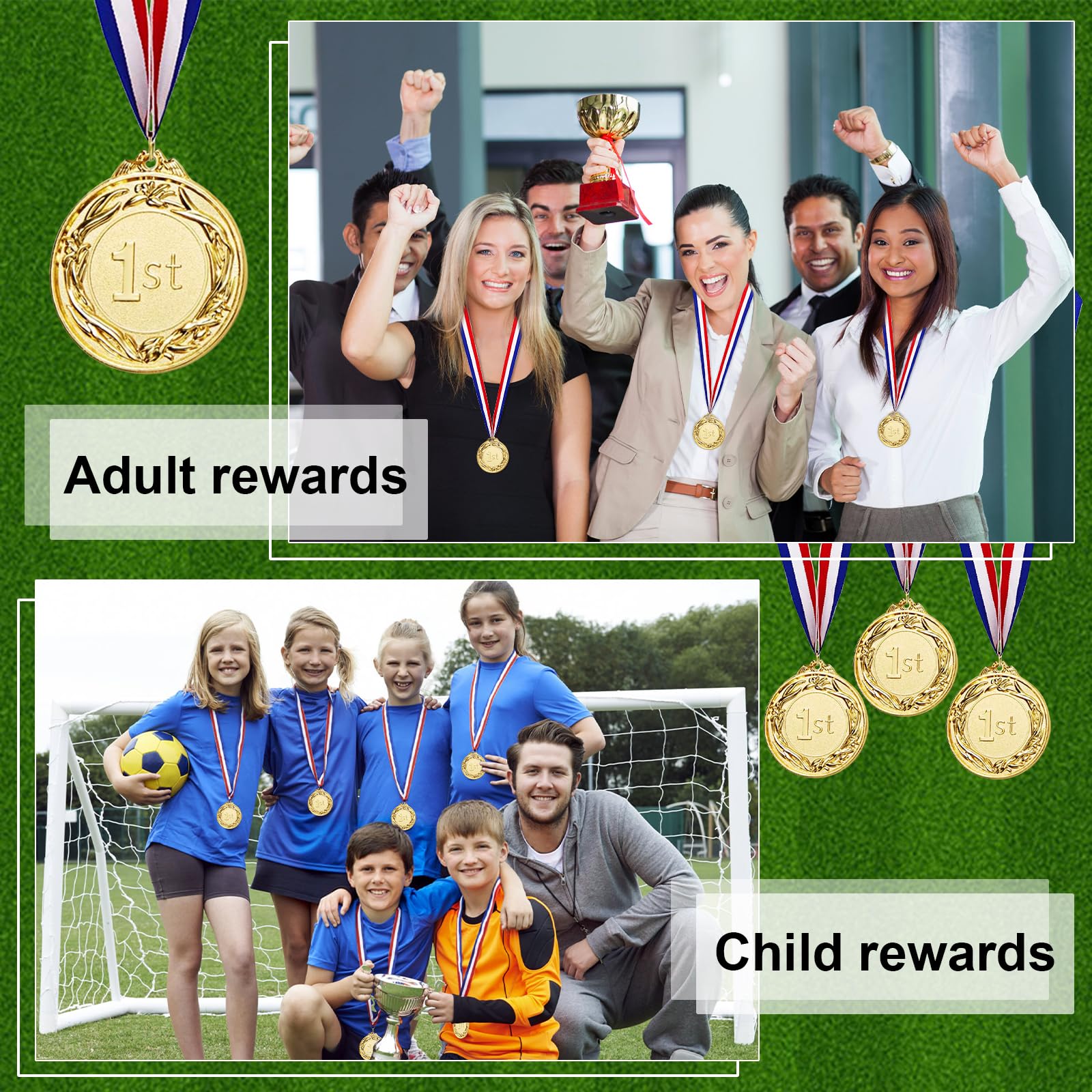 Medallas de Metal Doradas para Niños Adultos Juegos Escolares Competiciones Deportivas 12 Piezas