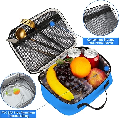 Miniatura 2 de Rickyh Style Lonchera con forro acolchado, espaciosa bolsa de almuerzo aislada para hombres y mujeres, hielera térmica duradera con correa, 2