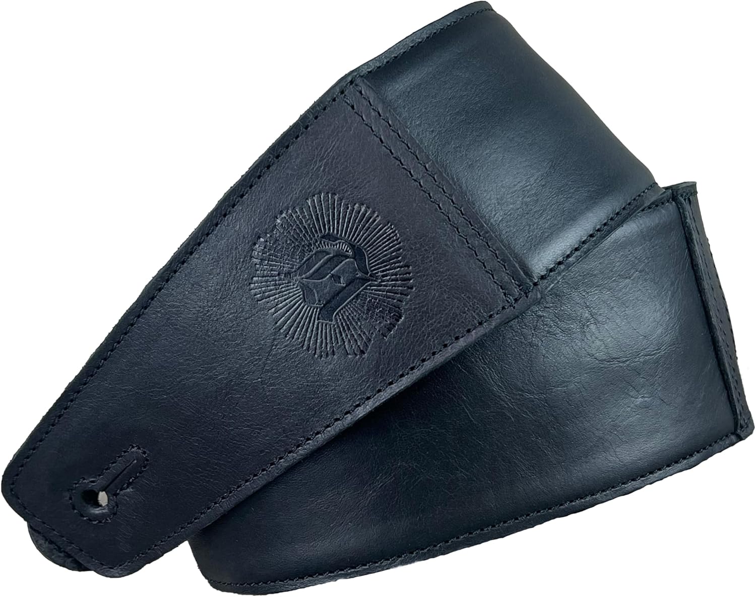 Anthology Gear "The Reticent Full Grain Leather Guitar Strap For Electric, Acoustic, and Bass Guitars (Cotton Candy (Blue/Pink), 3" Wide)