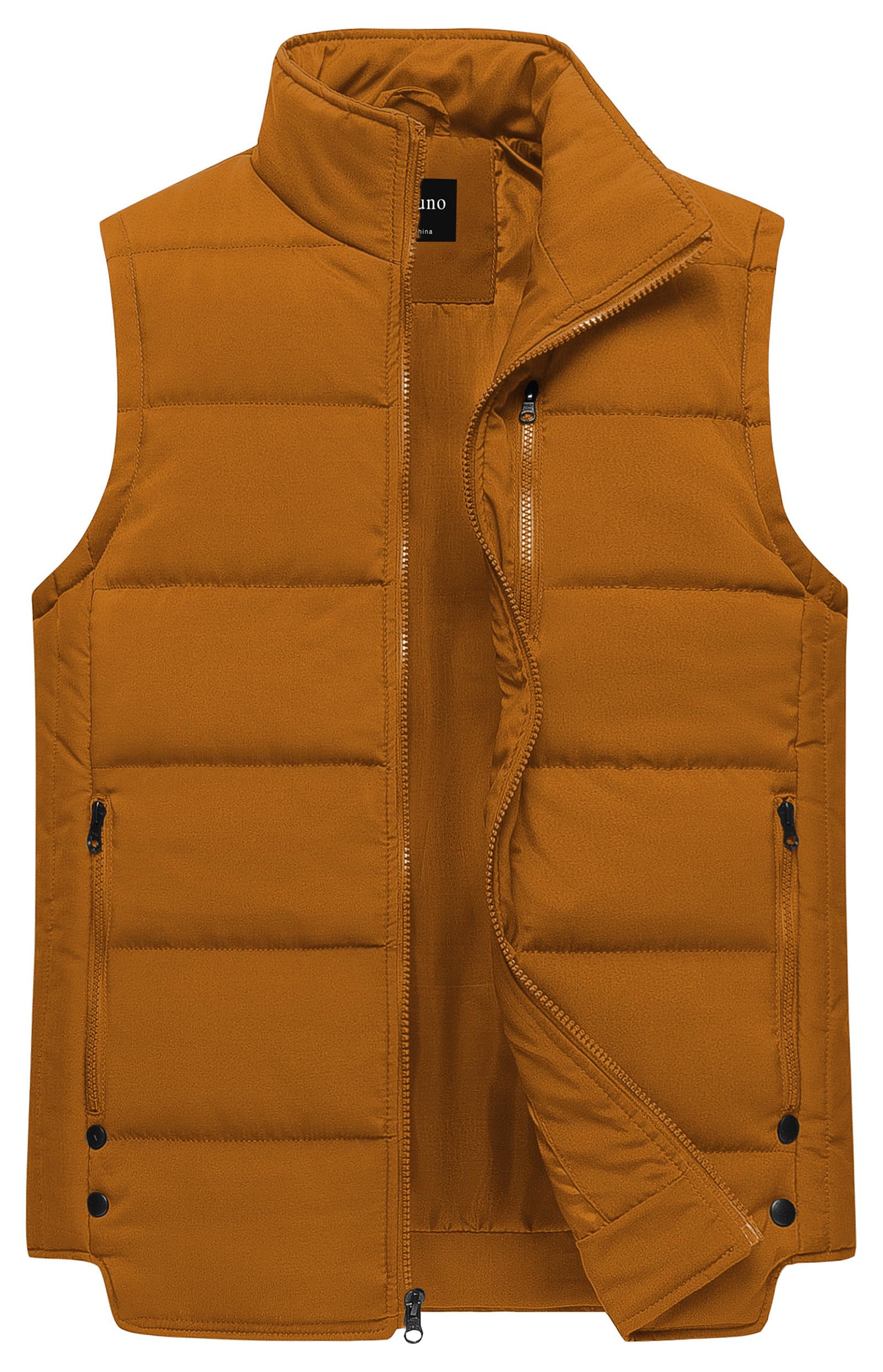 Chrisuno Men's Puffer Vest Outdoor Casual Jacket Stand Collar Padded Vest Coats