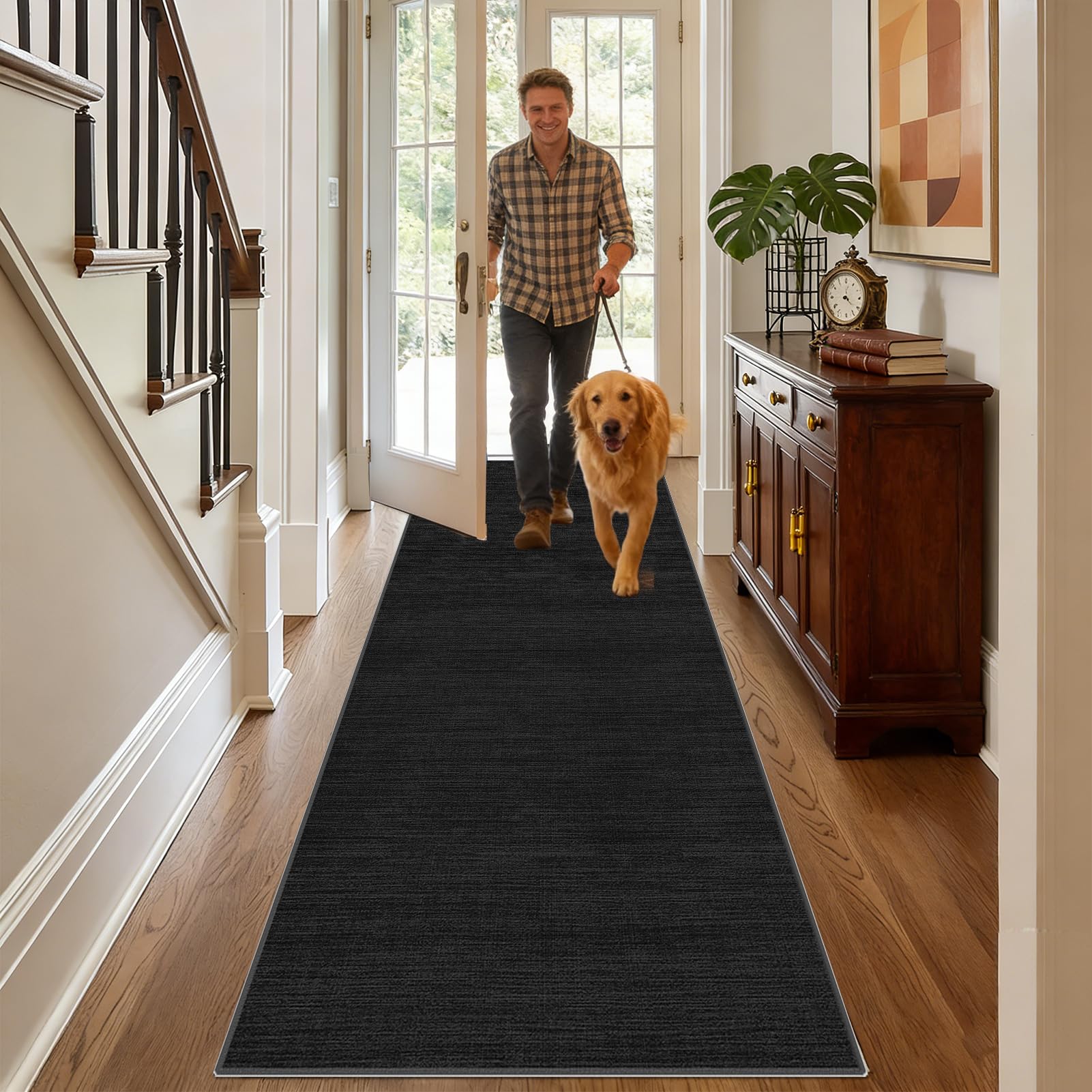 Teppich Läufer Flur Teppichläufer Waschbar Küchenläufer 80 x 220 cm