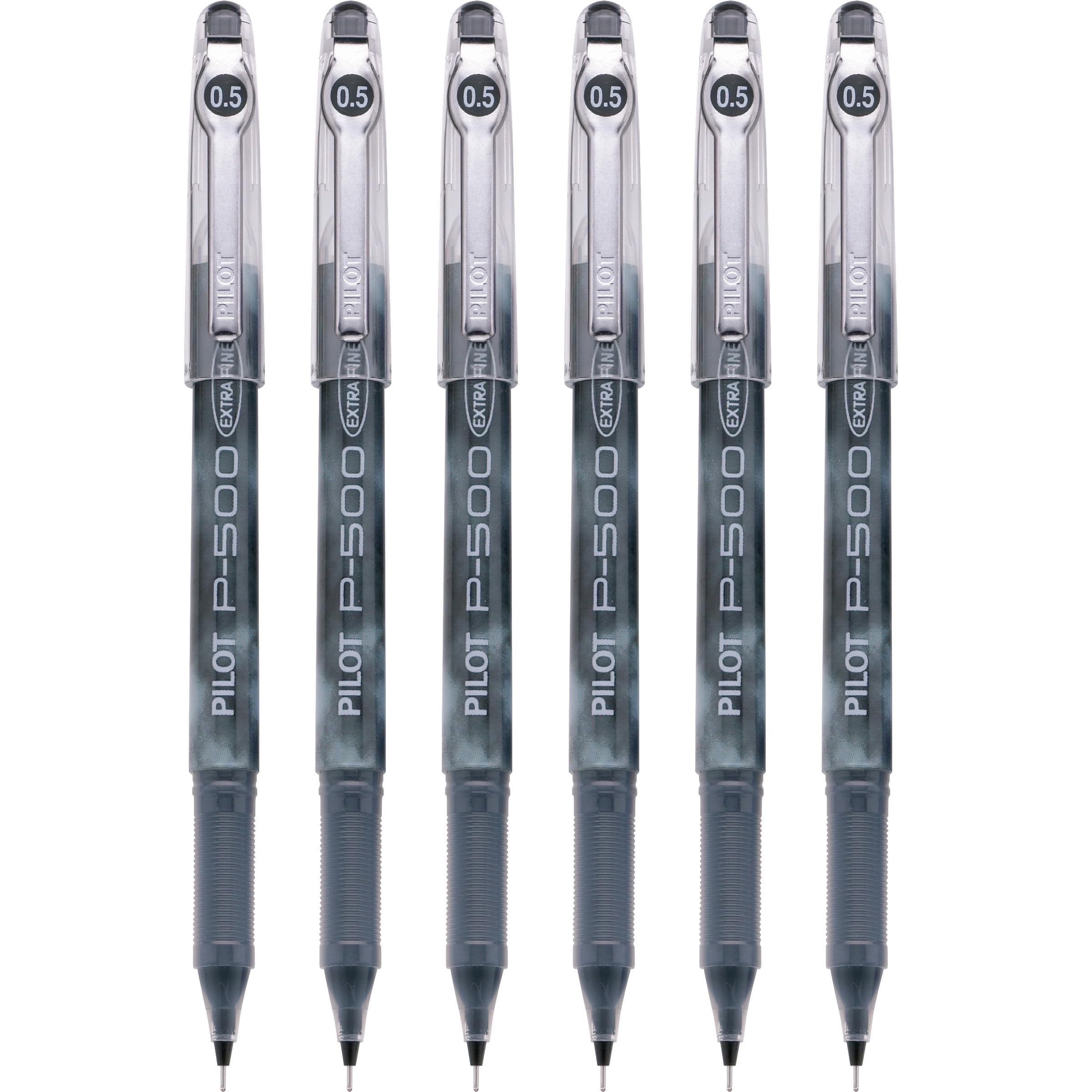 Pilot Precise P-500 Gel Ink Rolling Ball Pens, Extra Fine Point, Black Ink, 6 Pens