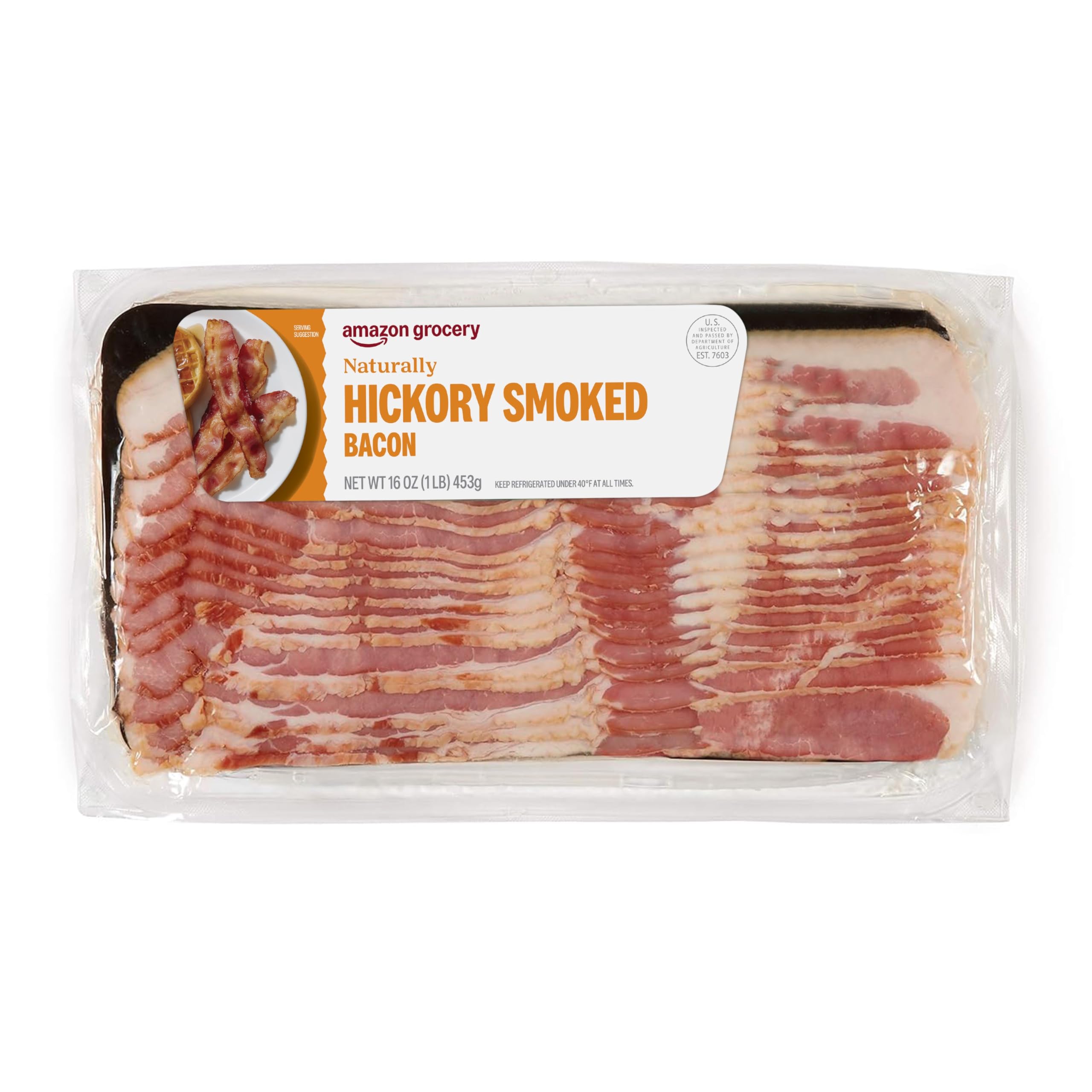 Amazon Grocery Naturally Hickory Smoked Bacon 16 Oz Previously Fresh Brand Packaging May Vary