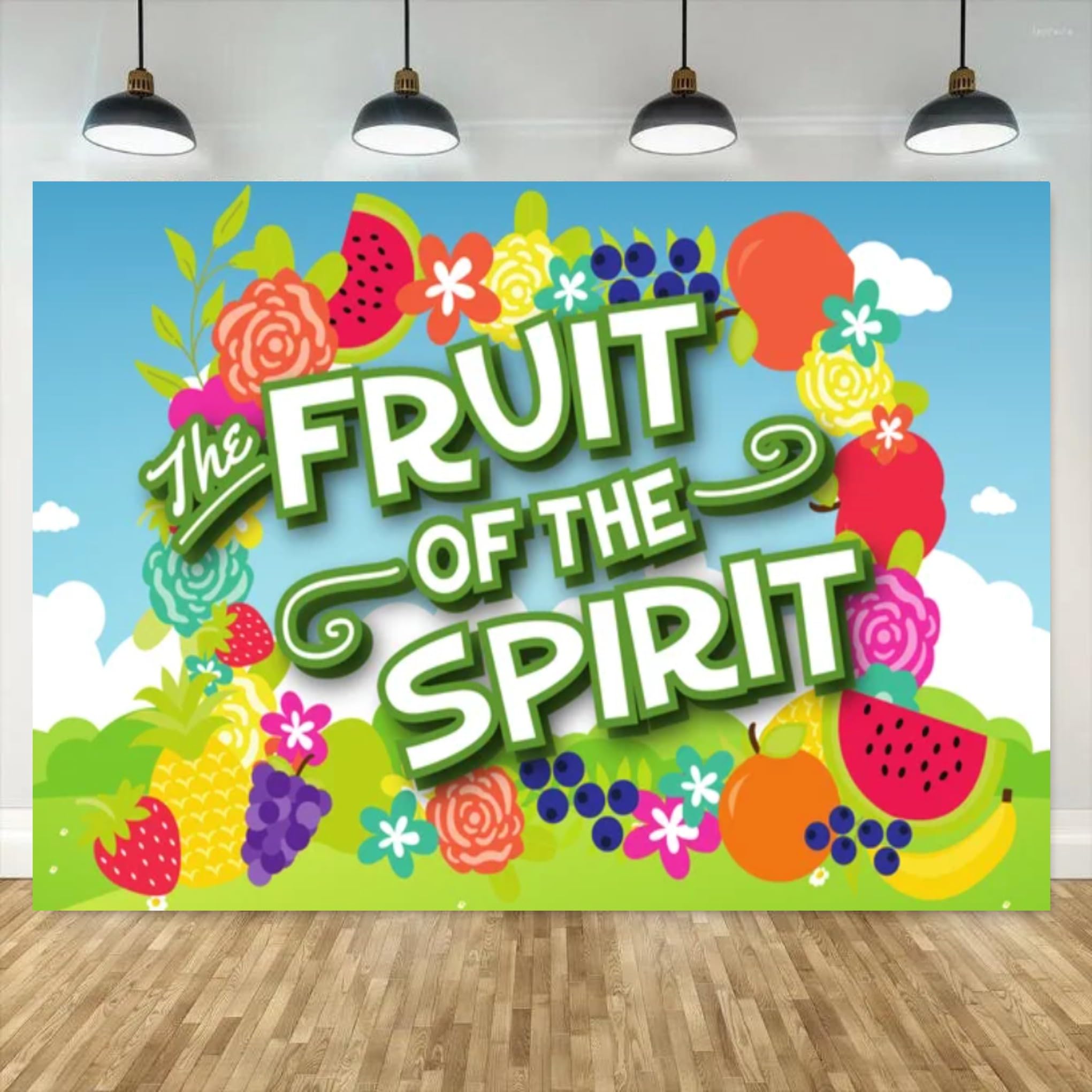 The Fruit Spirit Watermelon Strawberry Background Banana Photo Studio Birthday Backdrop Vinyl Banner〈7x5FT〉