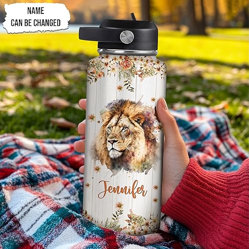 Vista 55 de Hyturtle Botella de agua personalizada de burro, botella de acero inoxidable aislada con nombre personalizado con tapa a prueba de fugas, 18 onzas