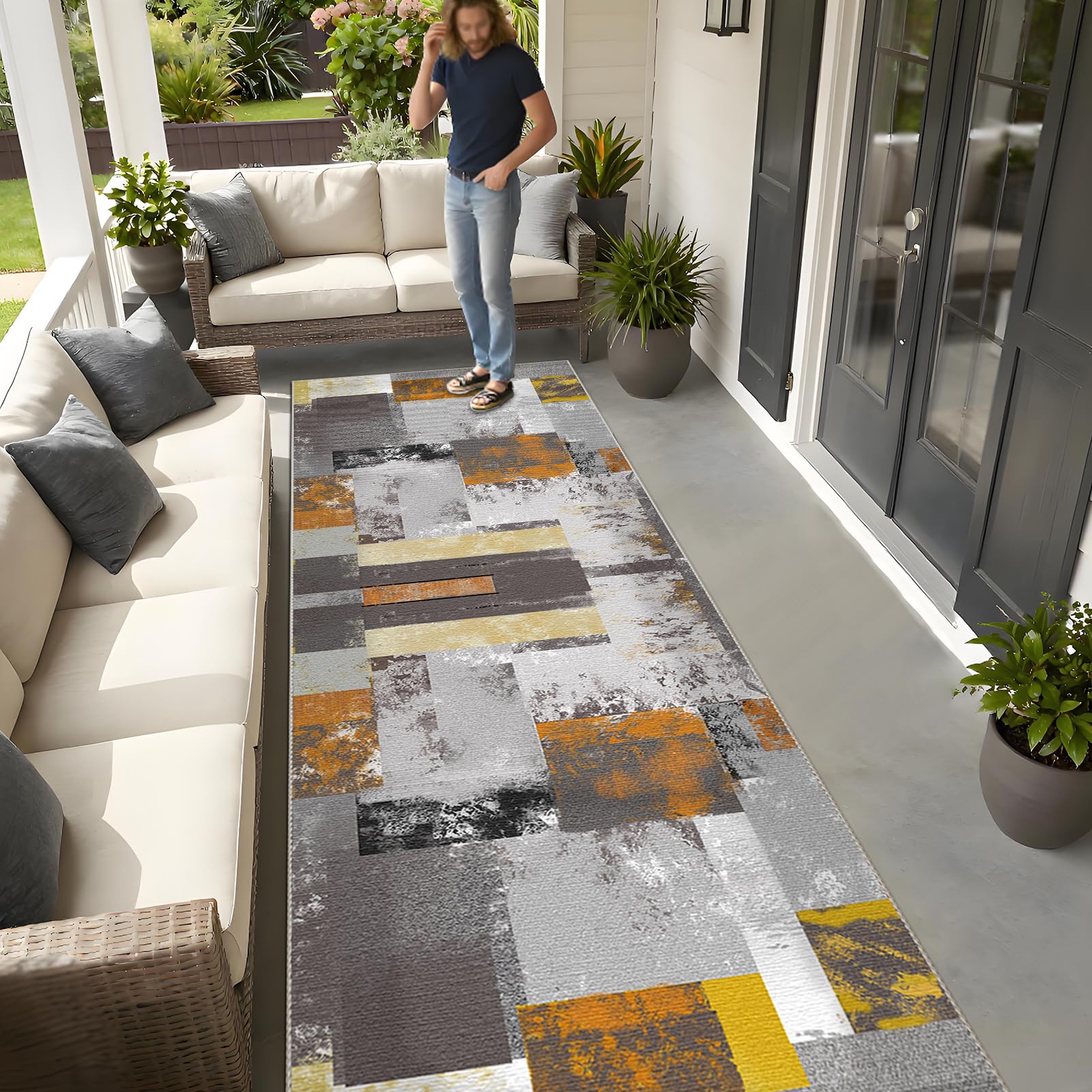 Długi dywanik kuchenny, antypoślizgowy dywanik nadający się do prania w pralce, 70 x 180 cm chłonny dywan, dywanik podłogowy do przedpokoju kuchnia przed zlewem jadalnia pralnia sypialnia