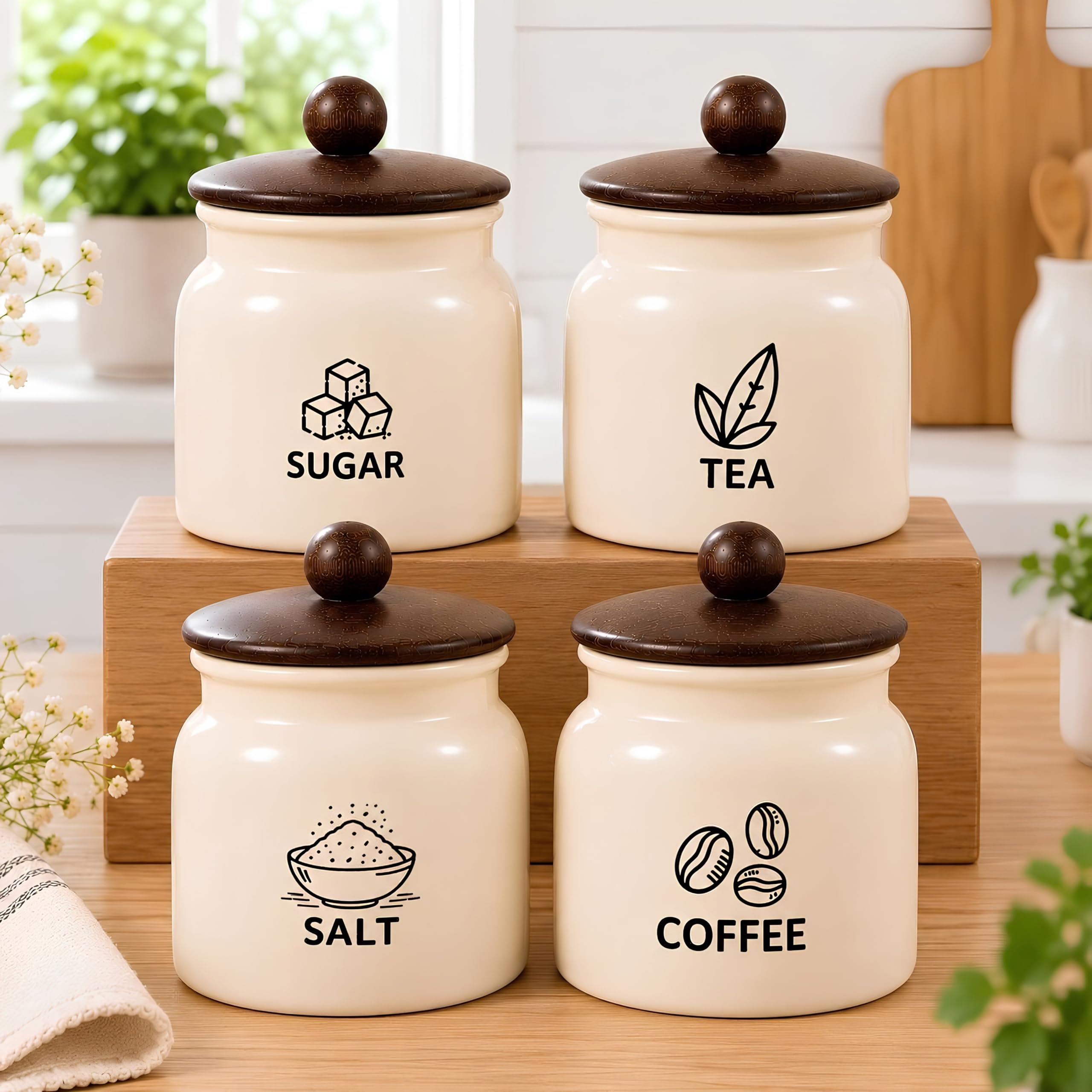 Classyo Premium Tea Sugar Coffee Containers - Set of 3 -9