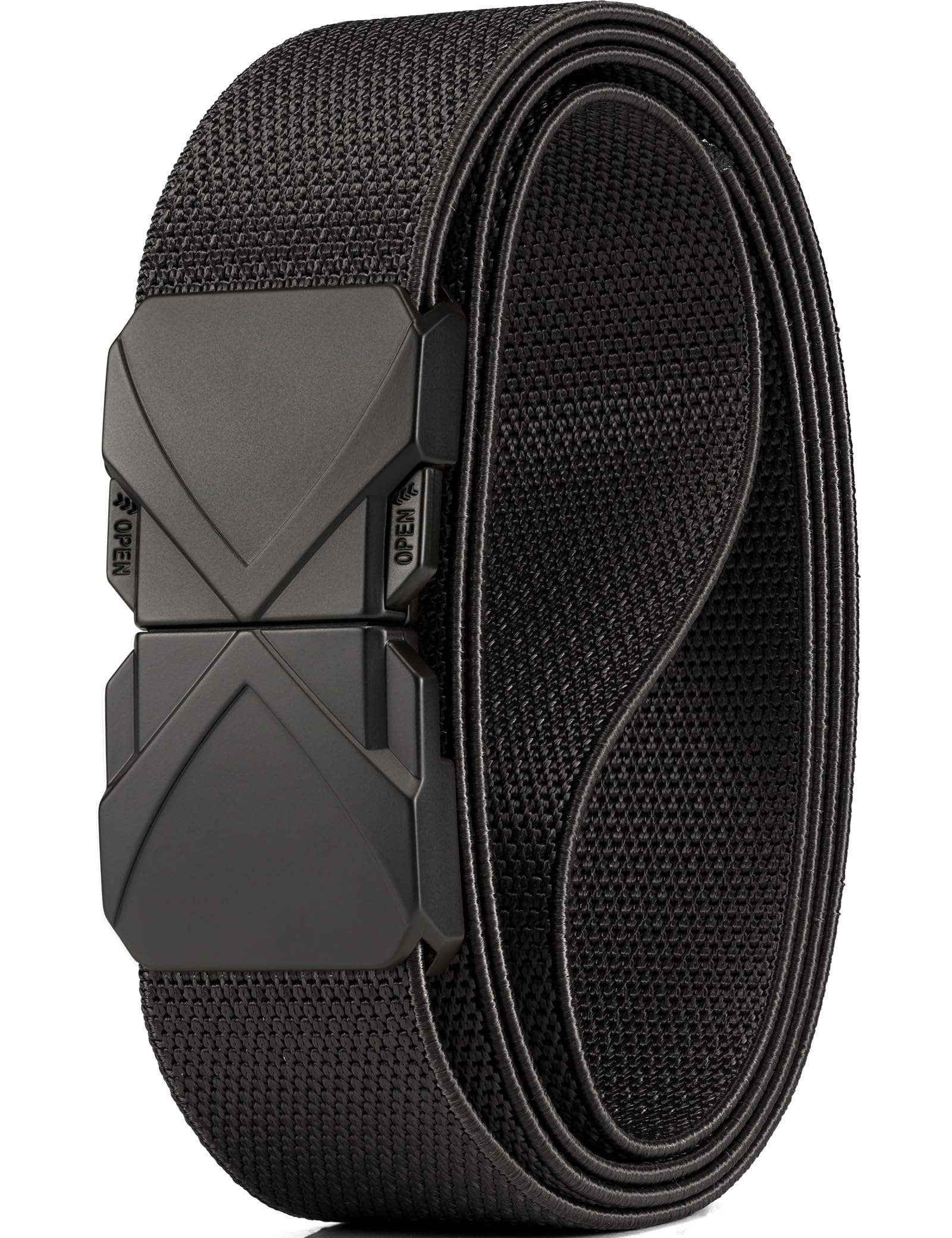 GEIT Stretch Nylon Belt with Quick Release Metal Buckle 1 3 8 Golf Hiking Tactical Invisible Elastic Web