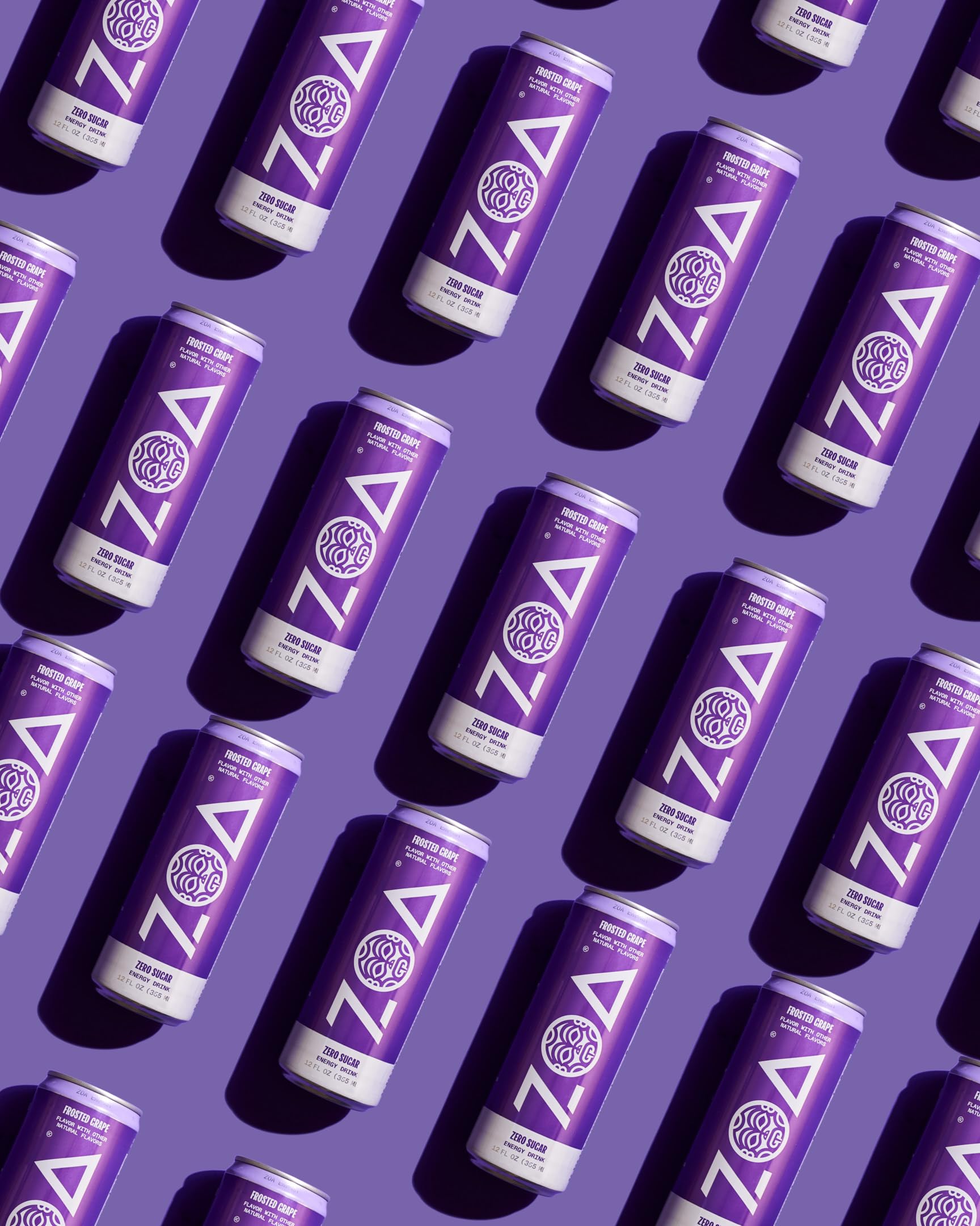 ZOA Zero Sugar Energy Drink Variety Pack, Sugar Free with Electrolytes, Healthy Vitamin C, Amino Acids, Essential B-Vitamins, and Caffeine from Green Tea, 18 12 oz cans, White Peach, Tropical Punch, Frosted Grape