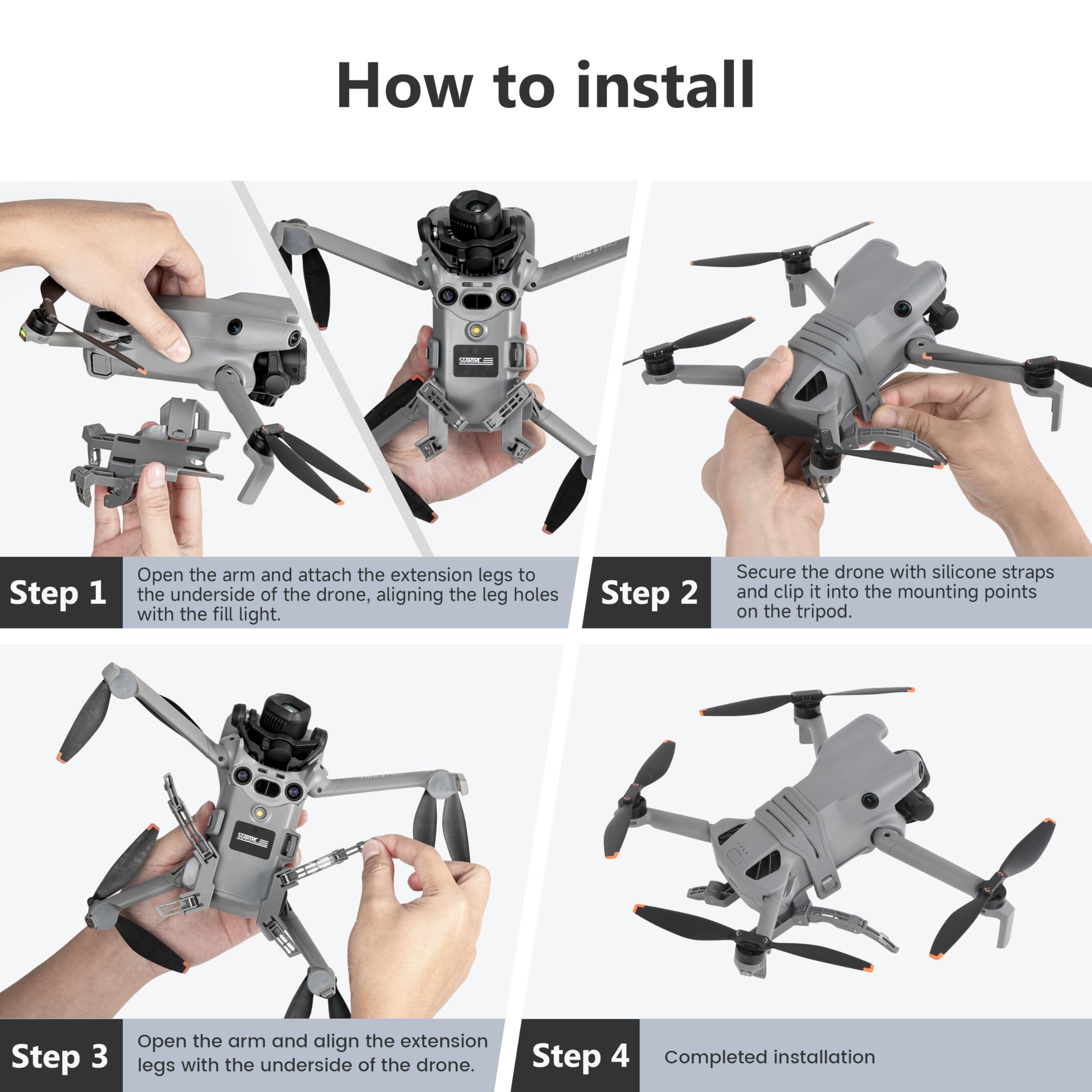 STARTRC Nóżki do lądowania DJI Mini 5 Pro, rozszerzone podwozie do lądowania Gear do DJI Mini 5 Pro Fly More Combo
