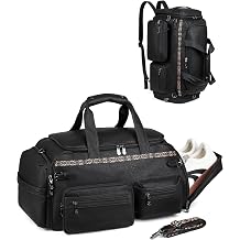 FADEON Duffle Bag for Women, Large Convertible Carry on Overnight Backpack, Designer Leather Mens Weekend Bags for Travel