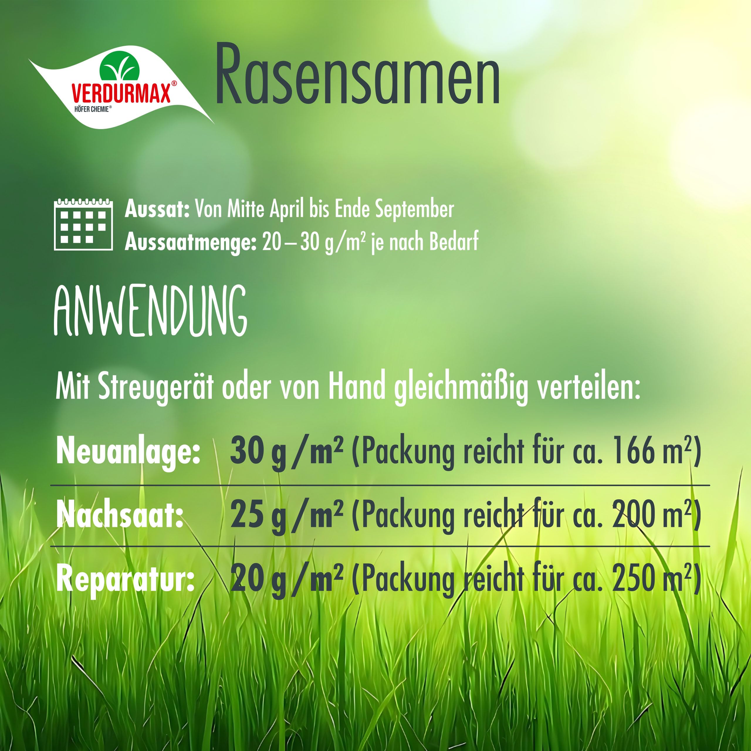 Verdurmax 2 x 5 kg Rasensamen - Hochwertige Mischung für 400m² dichten | strapazierfähigen & schnellkeimenden Sport- und Spielrasen - Trockenresistent & Ideal für Neuanlage, Nachsaat & Reparatur