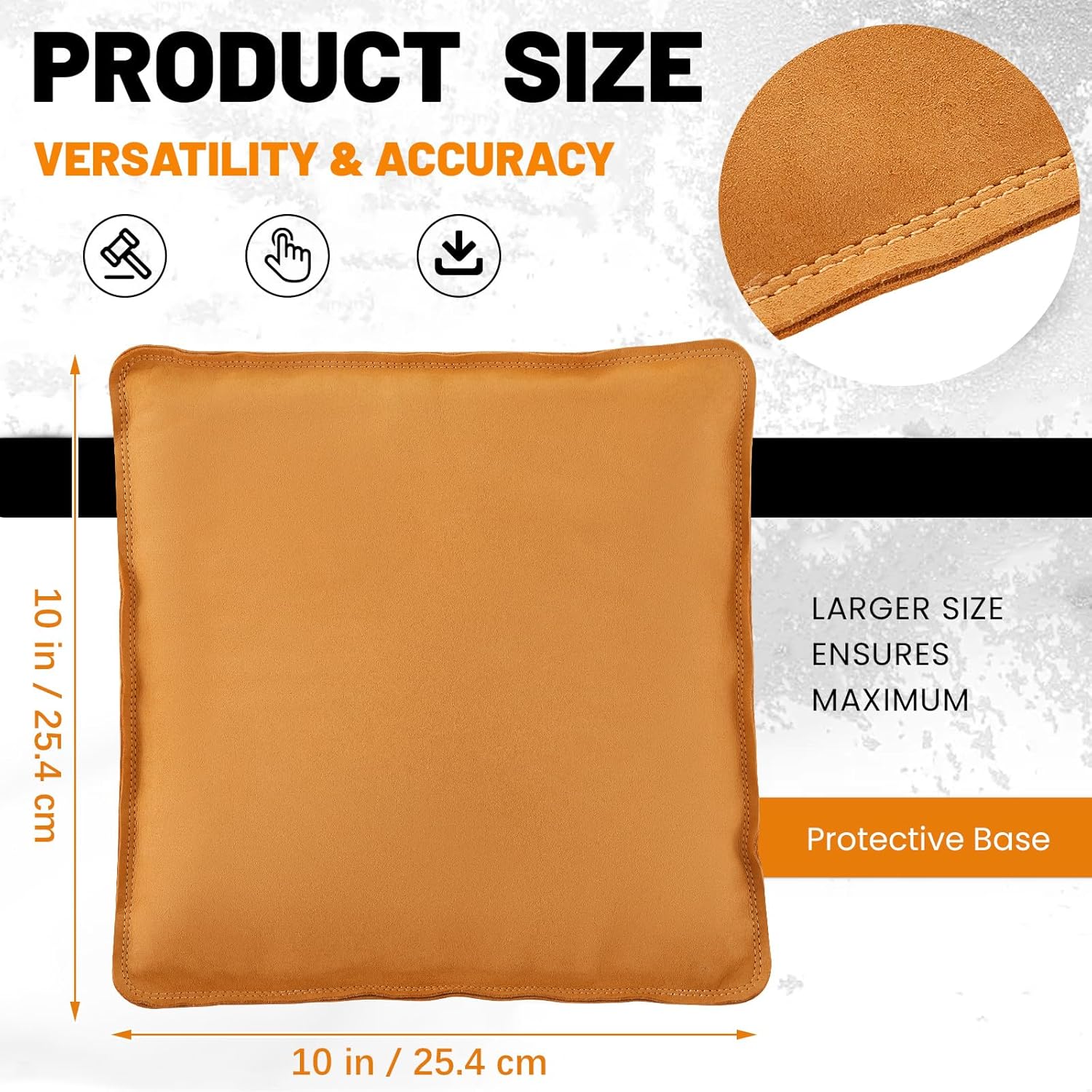 MorningRo 10 Metal Stamping Sand Bag Tool Square Leather Sandbag Cushion Stitched Jewelry Sand Bag for Jewelry Metal Stamping Dapping Chasing Hammering Engraving and Wire Forming