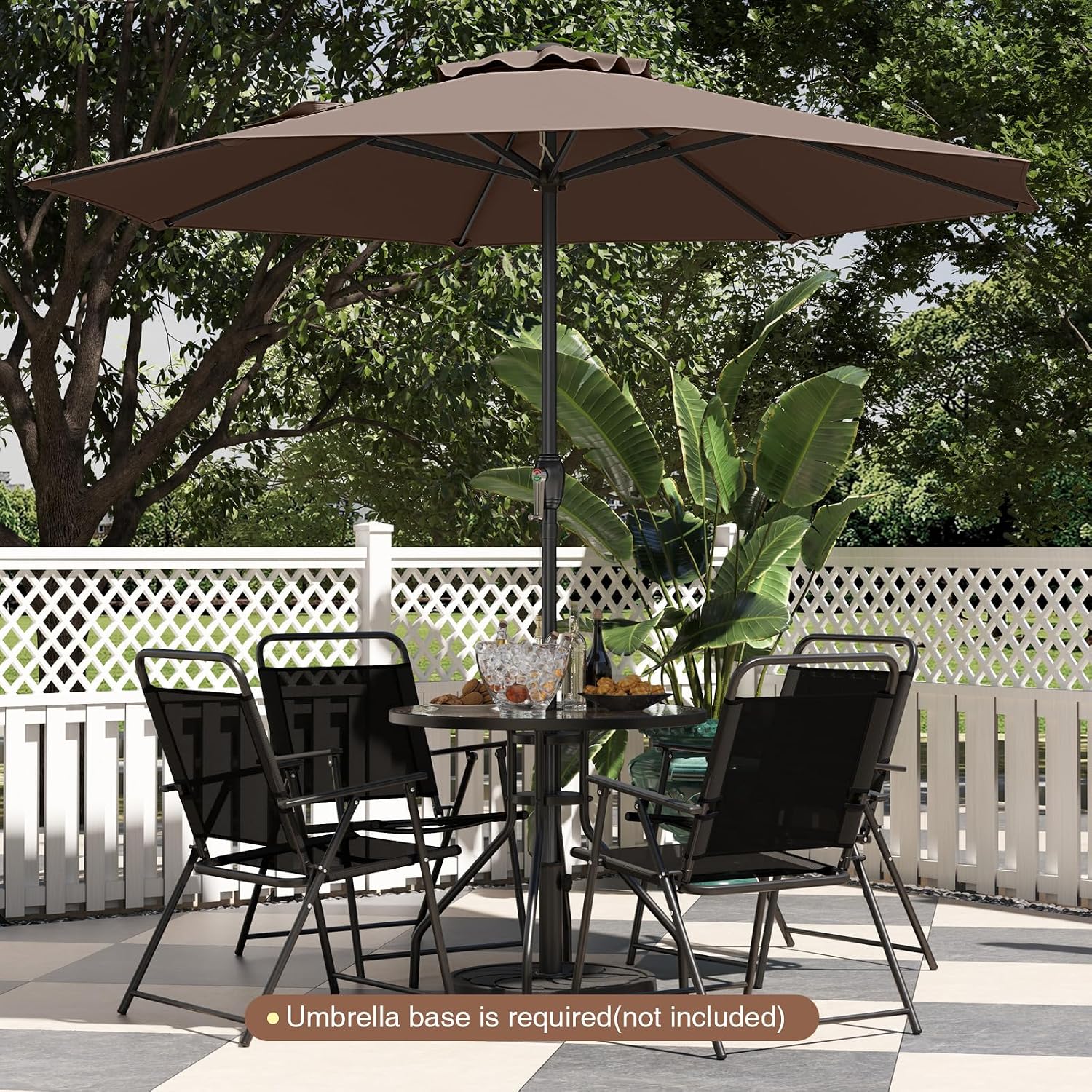 HAPPYGRILL 8.5 ft Patio Umbrella, Outdoor Heavy Duty Market Table Umbrella w/Crank Handle, 8 Sturdy Ribs, Vented Top, Outdoor Umbrellas for Patio, Garden, Backyard, Poolside