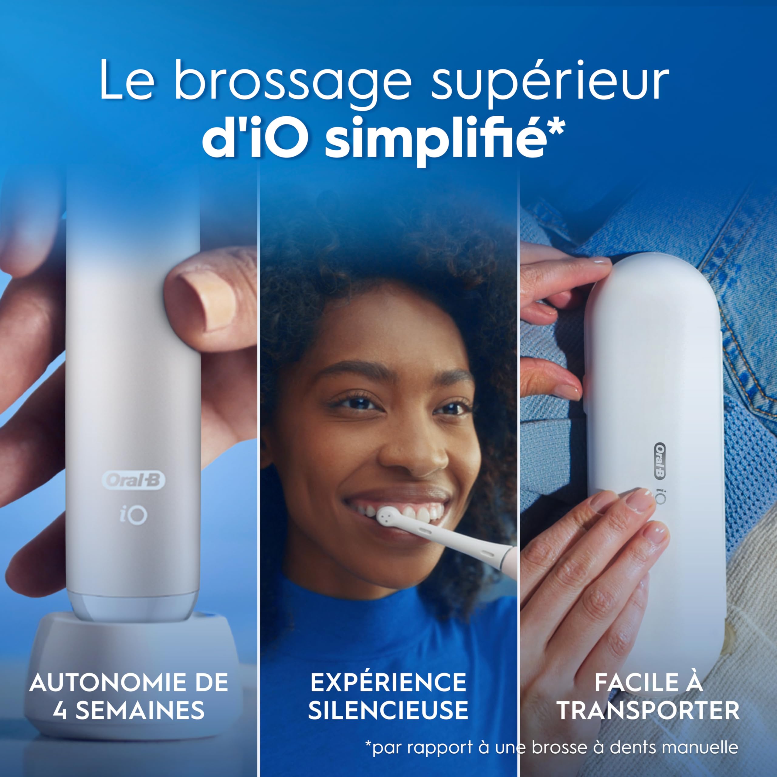 Oral-B iO2 Brosse À Dents Électrique Rose Clair, 1 Brossette, 1 Étui De Voyage, 1 Porte-Brossettes de voyage