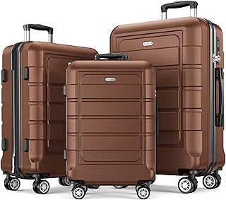 Maletas de Viaje Rígidas Ampliable ABS+PC Trolley Set Maletas Cabina Ligero Duradero con 4 Ruedas Dobles Giratorias y Cierre TSA