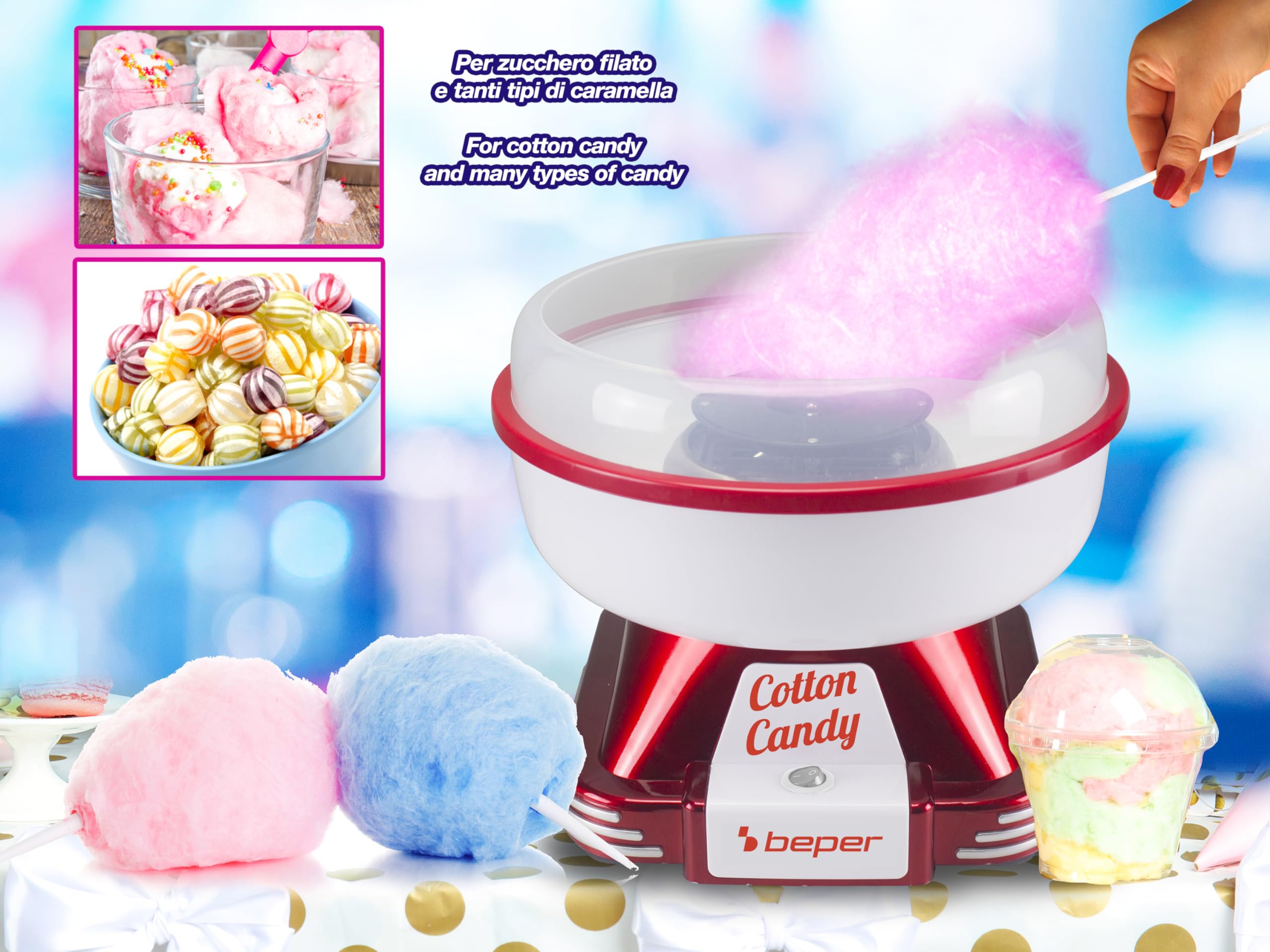 BEPER P101CUD250 Zuckerwattemaschine - Zuckerwattemaschine für Zuhause