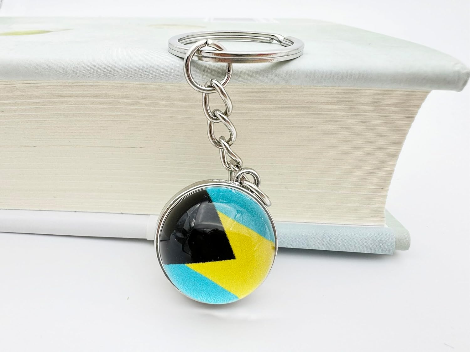 3 Pcs Bahamas Flag Key Chain,Cool Keychain for Car Keys, Stainless Steel Keyrings & Keychains,Used for Home Decoration, Jewelry Hanging Decorations. - Image 4