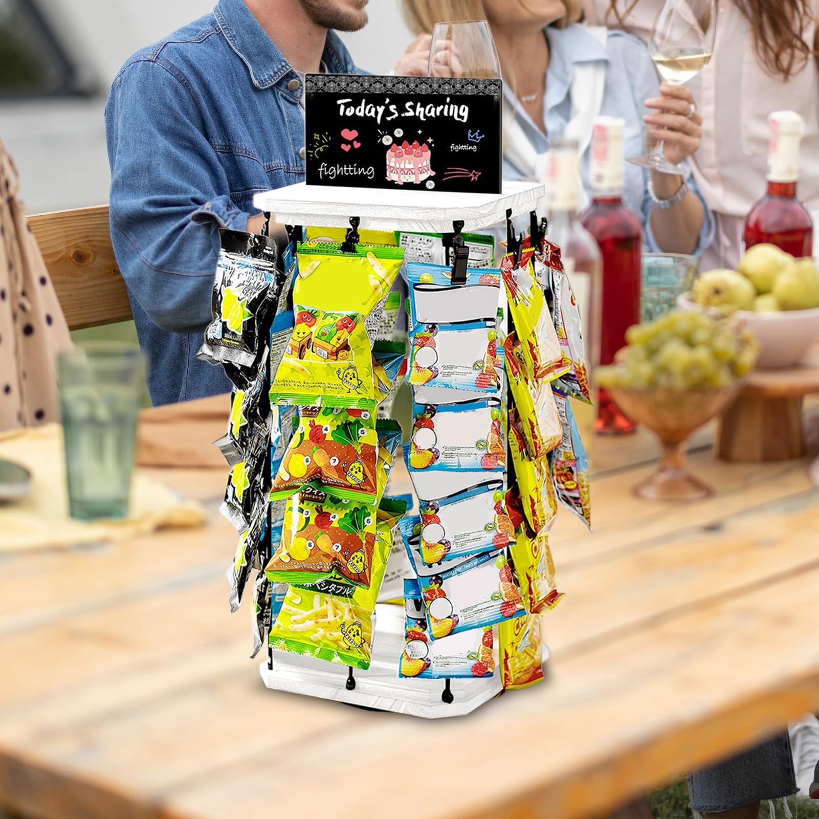 【A215】フロアスタンド　スピナースナックラック　108　クリップ付き Clip Strip® Brand Floor Stand Spinner Snack Rack, Black, 108 Clips