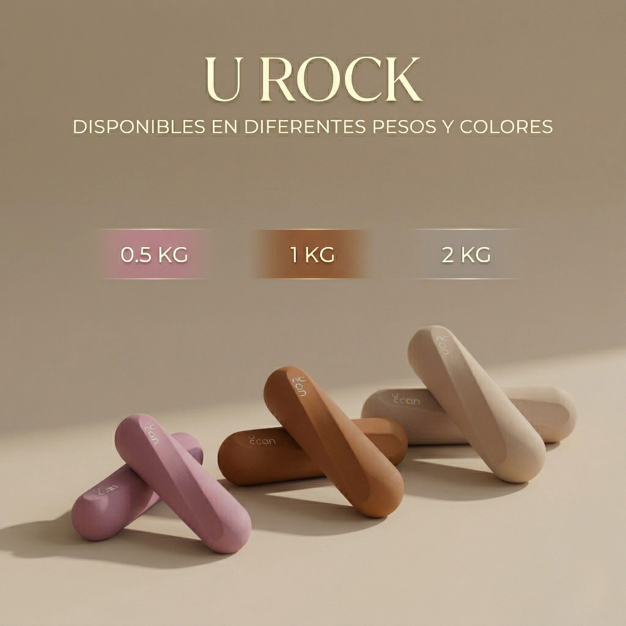 Pesas de silicona U Rock 1 y 2 kg elegantes chulas cómodas suaves