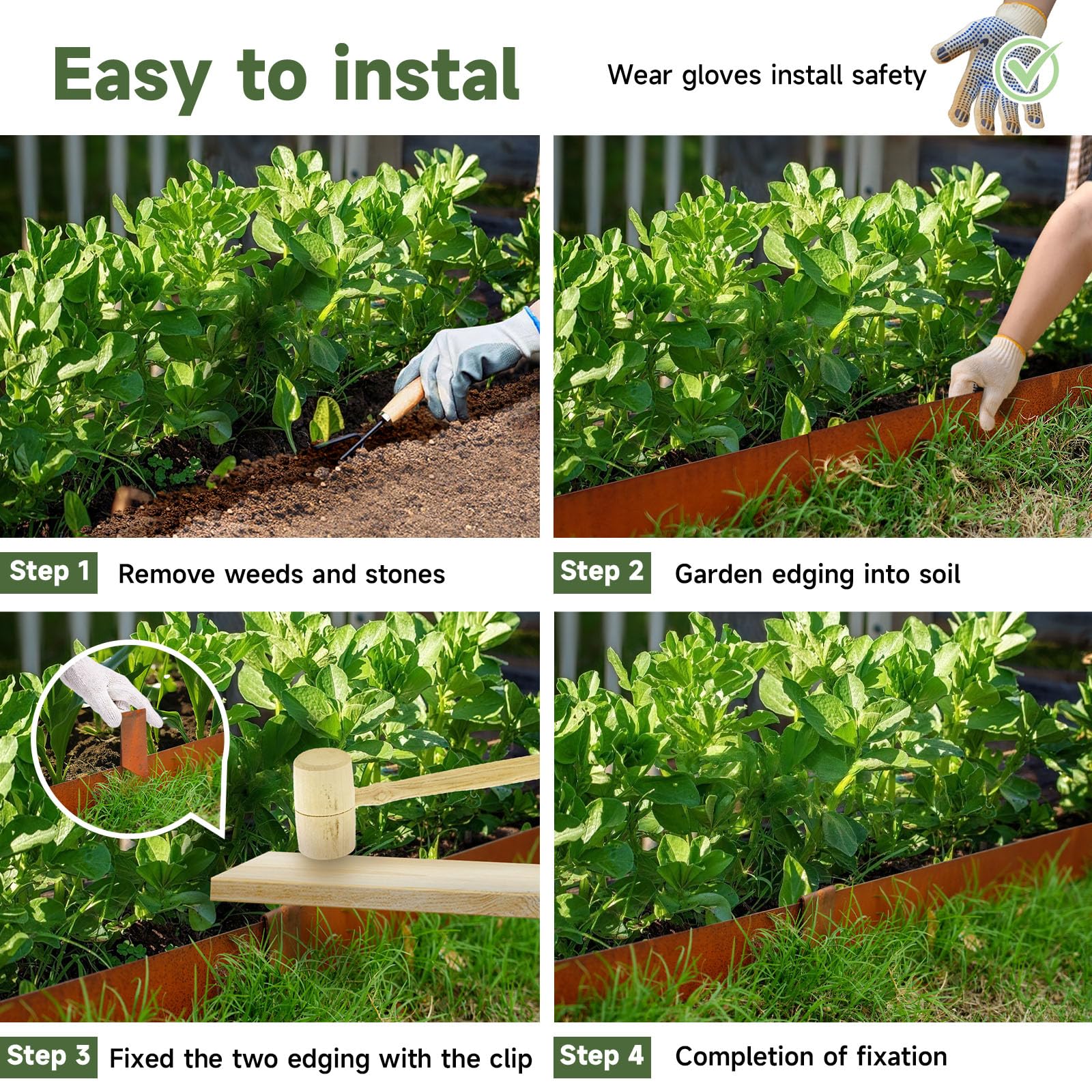 Pack] Jeu De 10 Bordures De Jardin En Aluminium Ultra Résistantes De