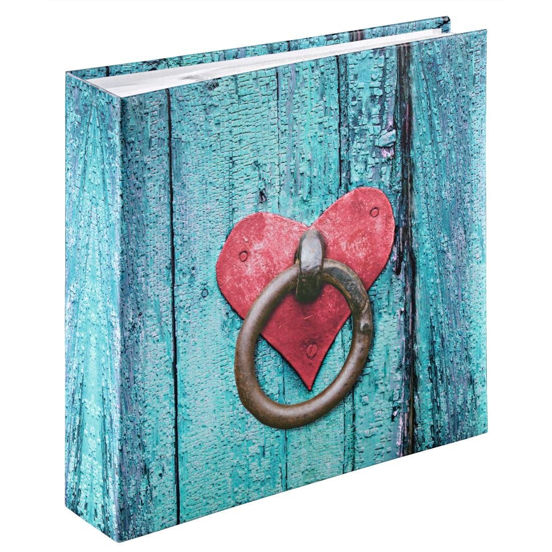 Hama Rustico Photo Album, 100 White Pages (50 Sheets), Slip-in Album for 200 Photos in 10 x 15 cm Format, Door Knocker