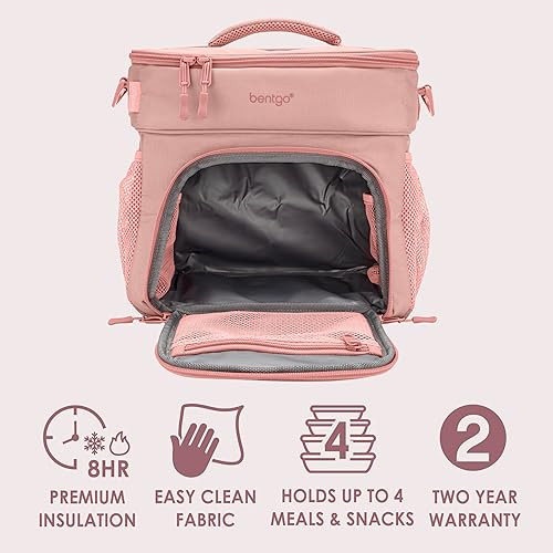Vista 45 de Bentgo Prep Deluxe - Bolsa aislada para varias comidas, bolsa para lonchera, con capacidad para 5 comidas, aislamiento prémium hasta 8 horas, Verde